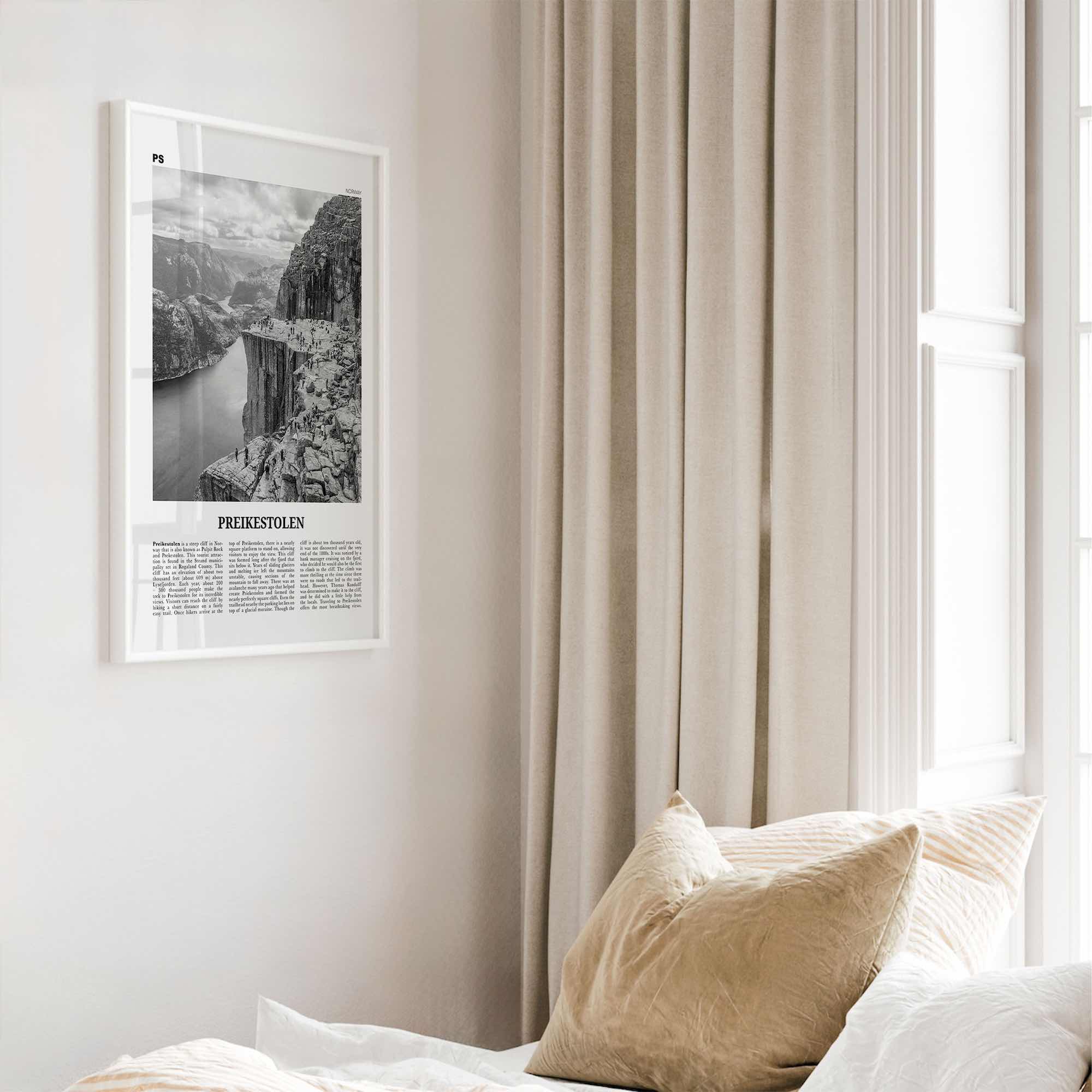 Preikestolen Print Black and White, Preikestolen Wall Art, Preikestolen Poster, Preikestolen Photo, Preikestolen Décor, Norway