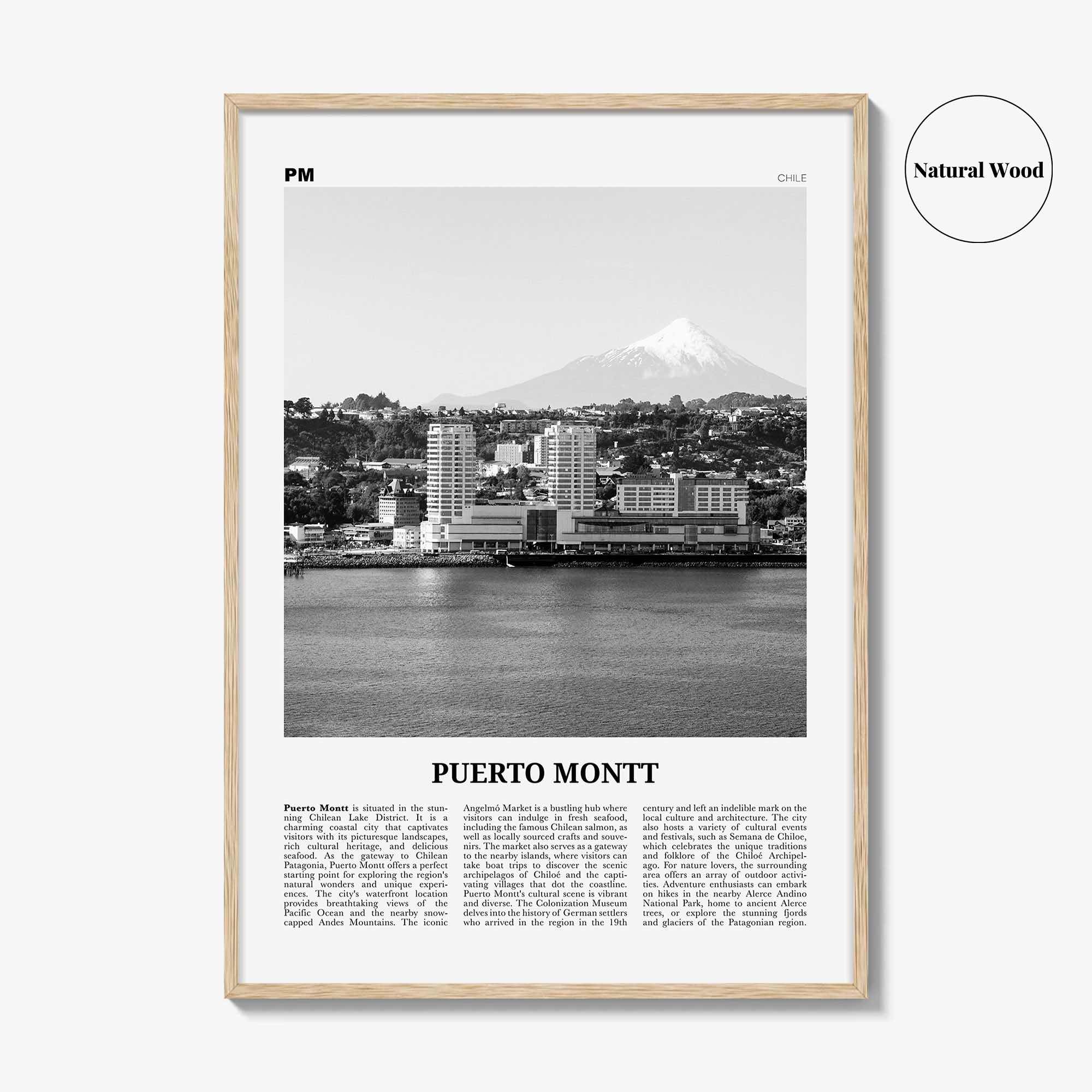Puerto Montt Print Black and White, Puerto Montt Wall Art, Puerto Montt Poster, Puerto Montt Photo, Puerto Montt Wall Décor, Chile