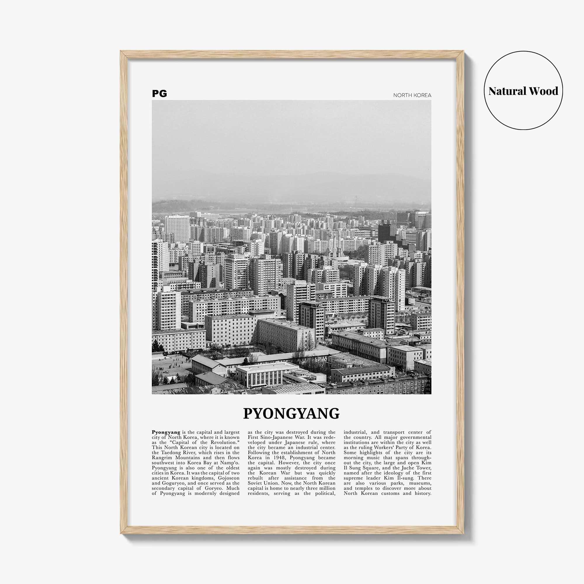 Pyongyang Print Black and White, Pyongyang Wall Art, Pyongyang Poster, Pyongyang Photo, Pyongyang Wall Décor, Pyongyang Map, North Korea