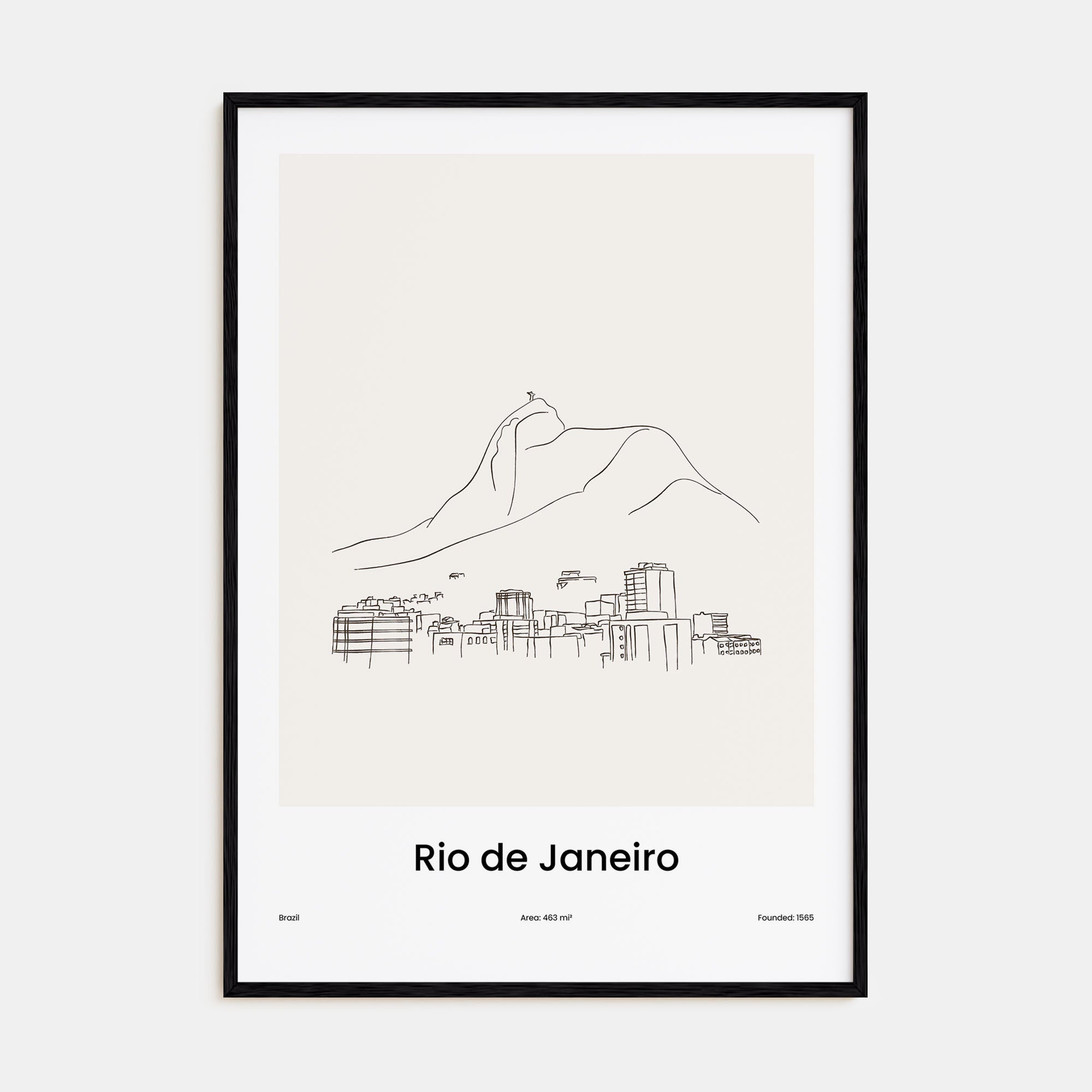 Rio de Janeiro Drawn No 1 Poster
