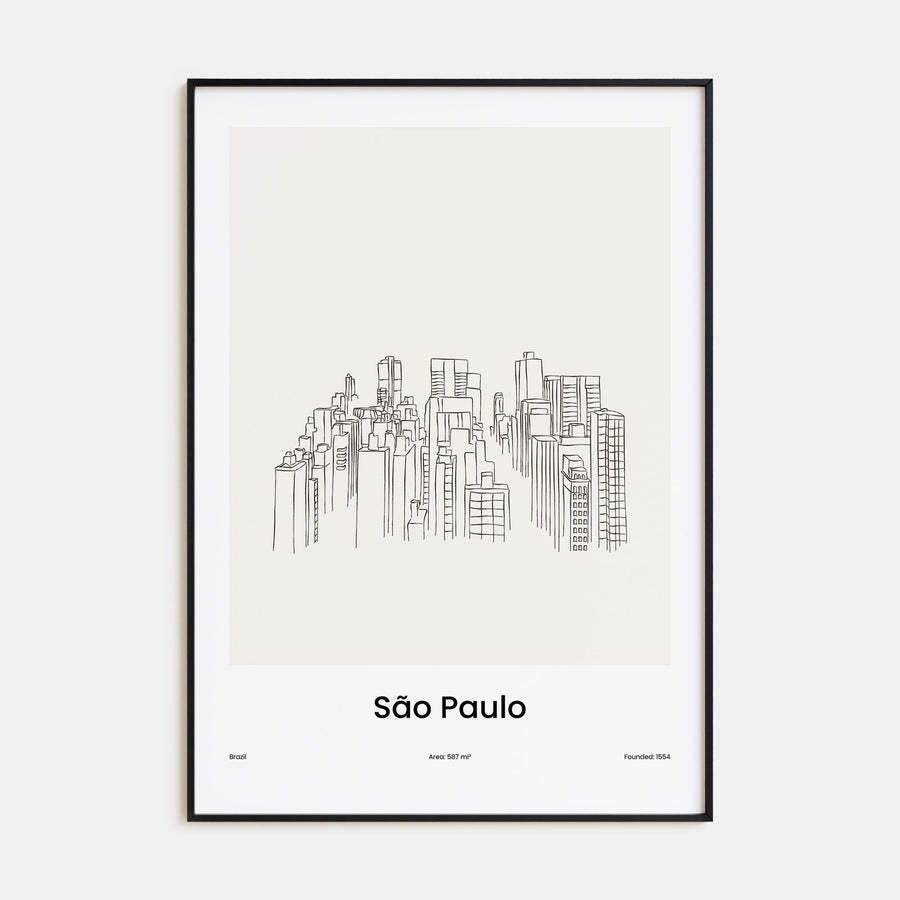 São Paulo Drawn Poster