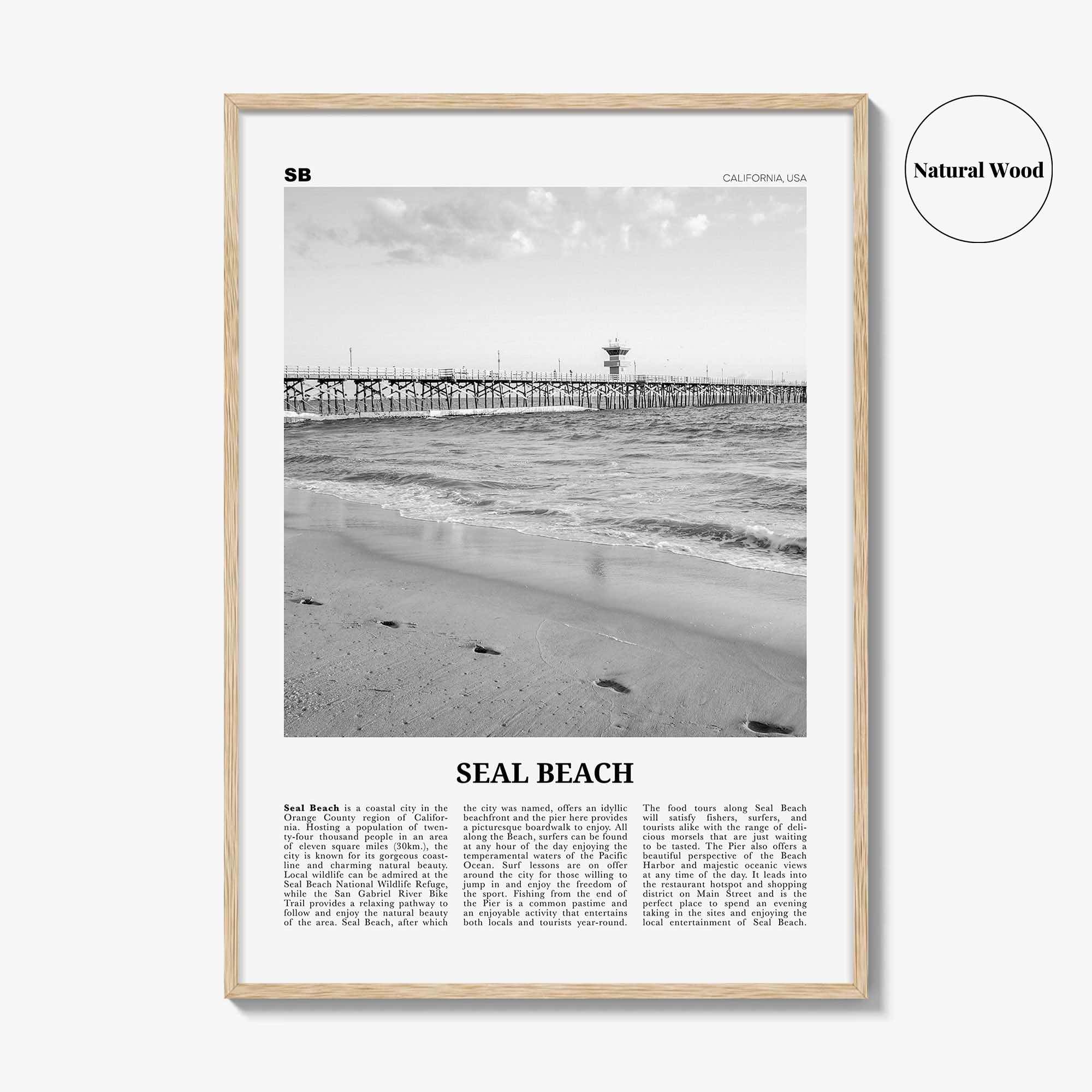 Seal Beach Print Black and White No 1, Seal Beach Wall Art, Seal Beach Poster, Seal Beach Photo, Seal Beach Wall Décor, California, USA