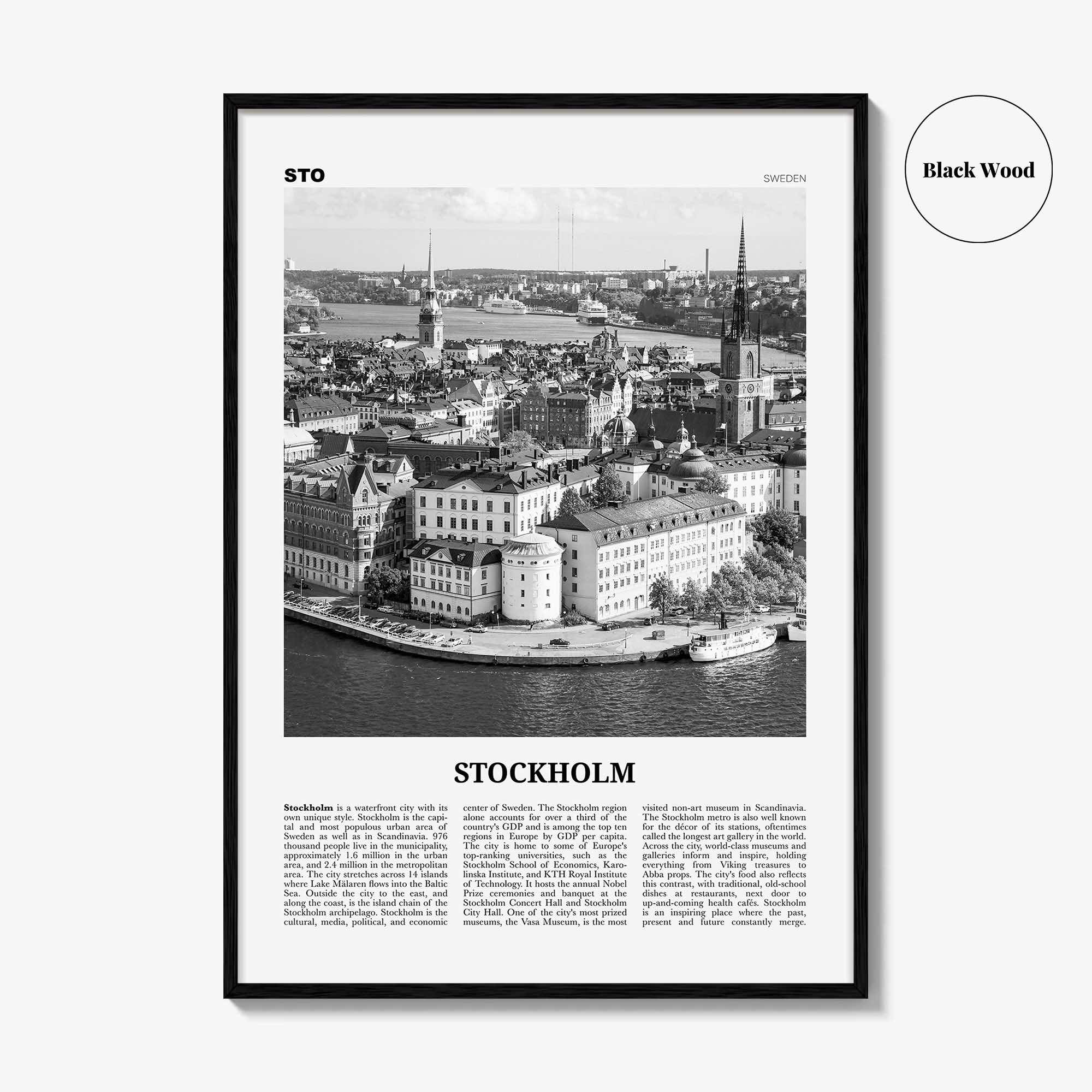 Stockholm Print Black and White No 1, Stockholm Wall Art, Stockholm Poster, Stockholm Photo, Stockholm Wall Decor, Sweden, Sverige, Europe