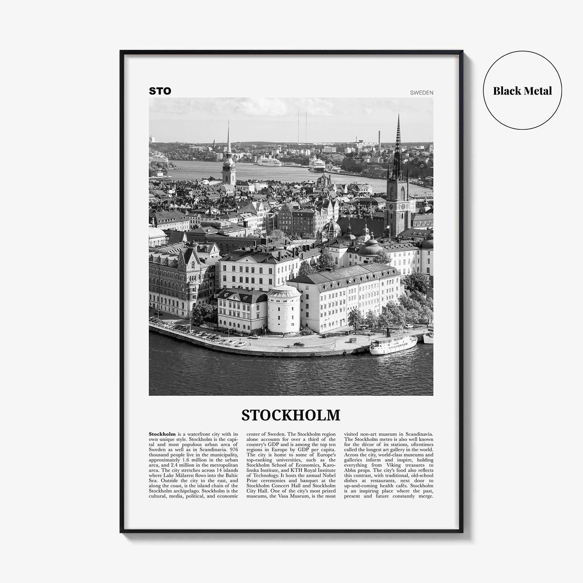 Stockholm Print Black and White No 1, Stockholm Wall Art, Stockholm Poster, Stockholm Photo, Stockholm Wall Decor, Sweden, Sverige, Europe