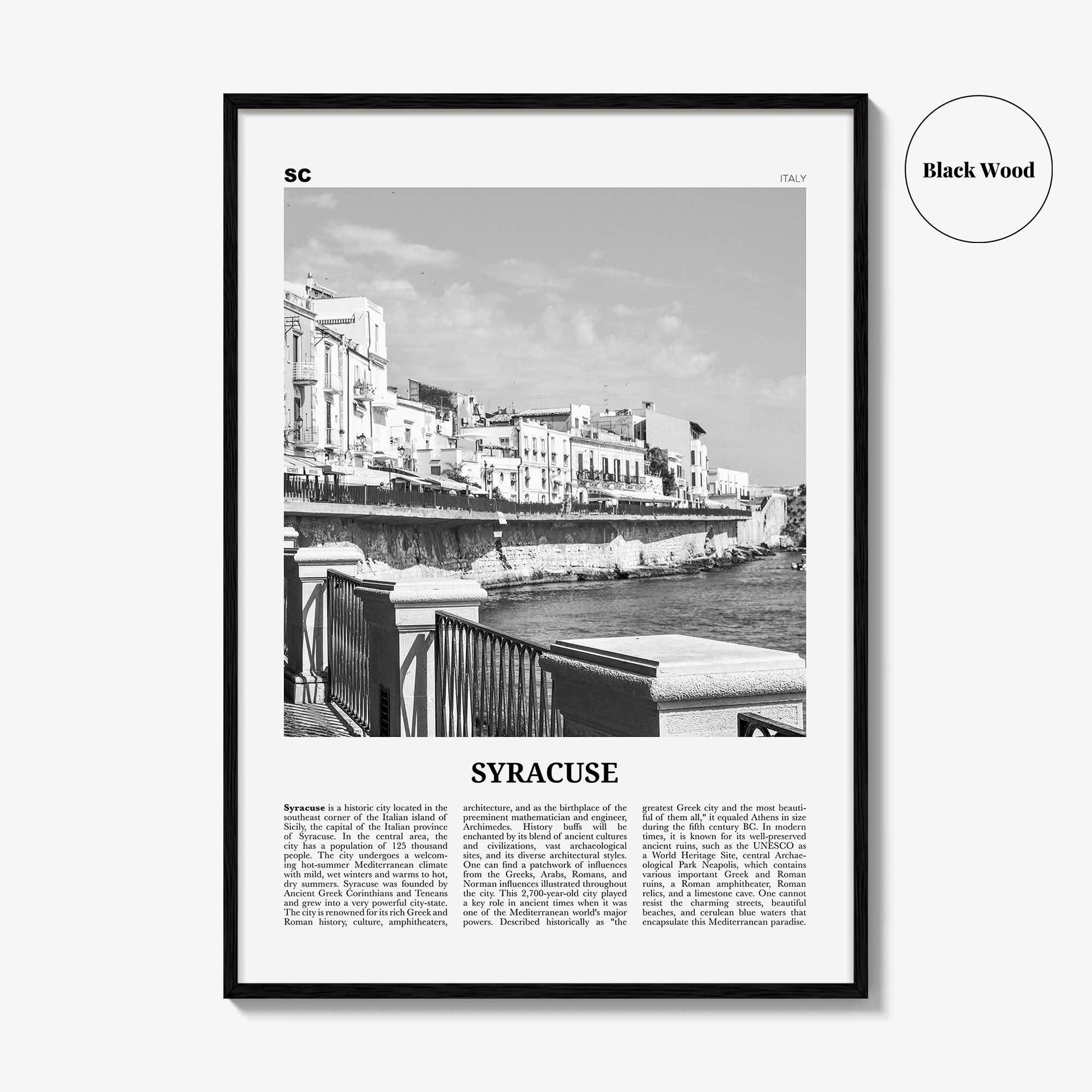 Syracuse Print Black and White Italy No 2, Syracuse Wall Art, Syracuse Poster, Syracuse Photo, Syracuse Wall Décor, Italy, Italia, Sicily