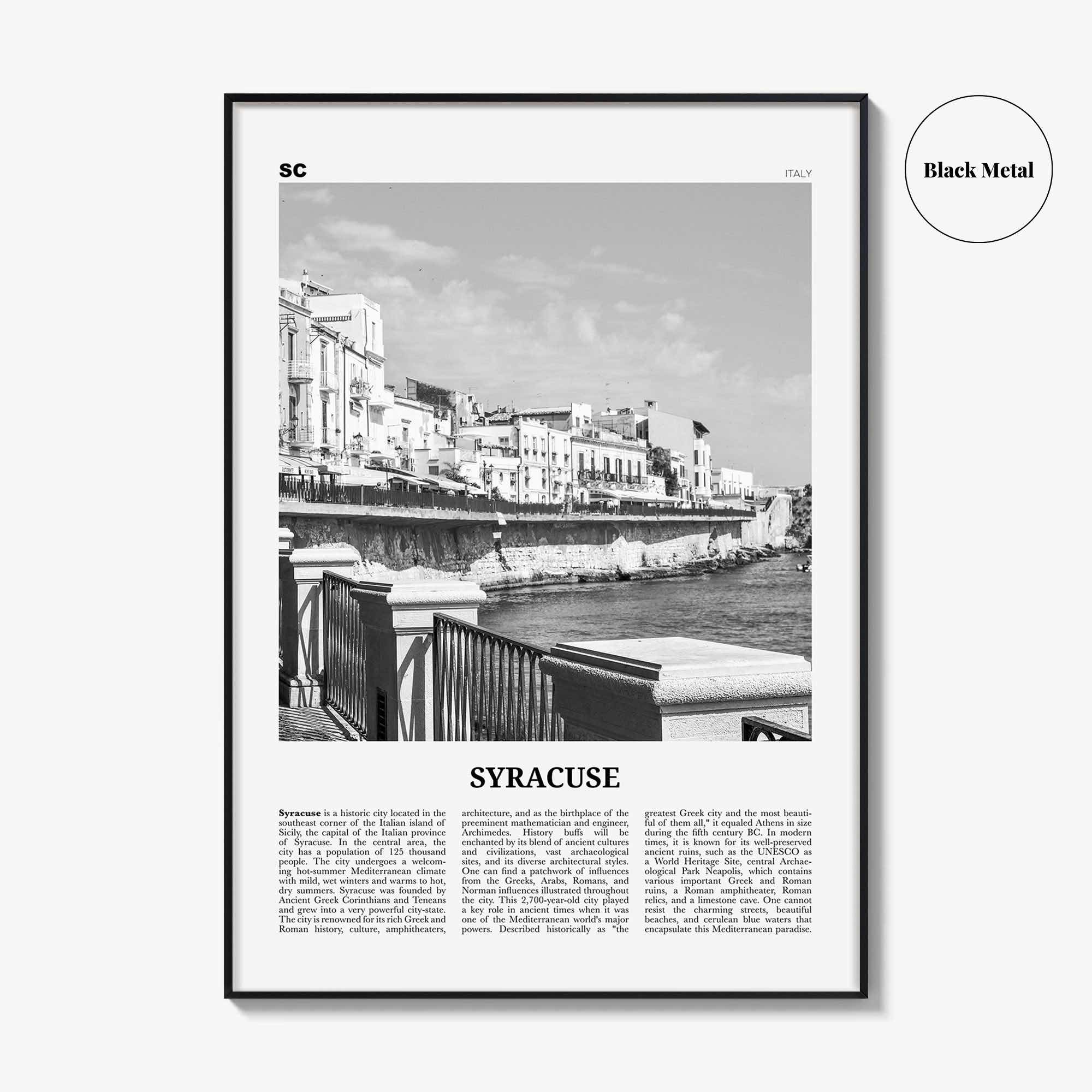 Syracuse Print Black and White Italy No 2, Syracuse Wall Art, Syracuse Poster, Syracuse Photo, Syracuse Wall Décor, Italy, Italia, Sicily