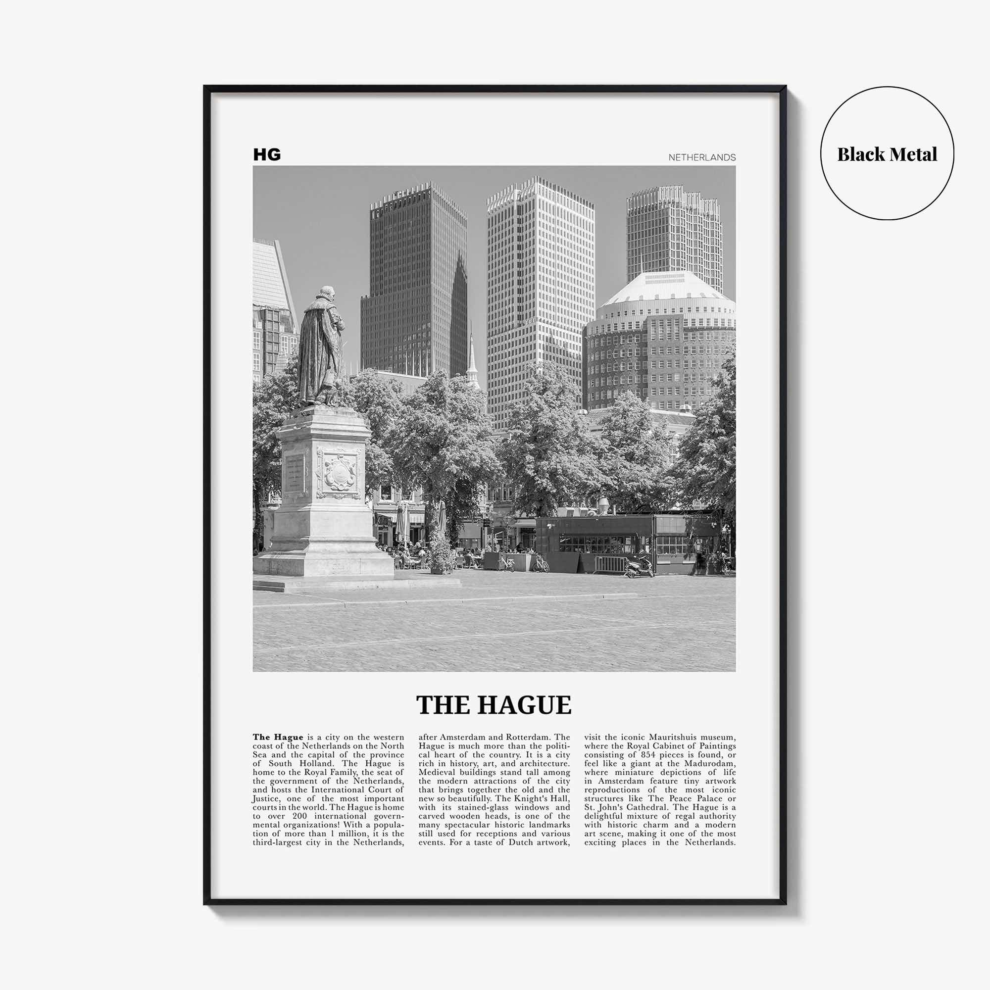 The Hague Print Black and White, The Hague Wall Art, The Hague Poster, The Hague Photo, Netherlands, Nederland, Den Haag, Holland, Europe
