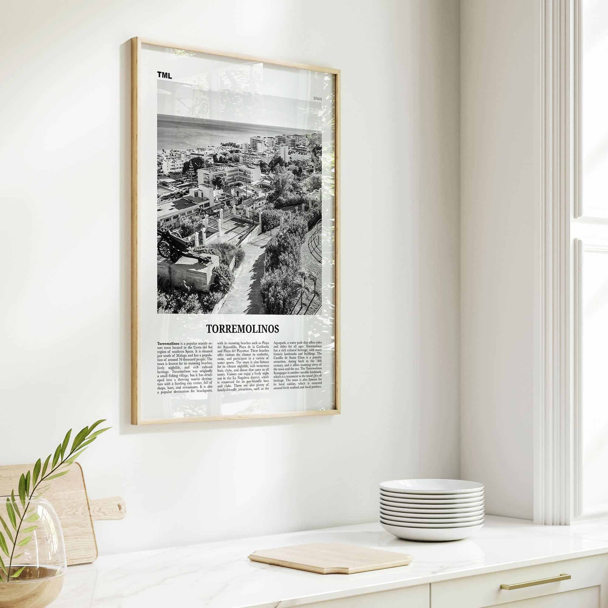 Torremolinos Print Black and White, Torremolinos Wall Art, Torremolinos Poster, Torremolinos Photo, Torremolinos Décor, Torremolinos Map