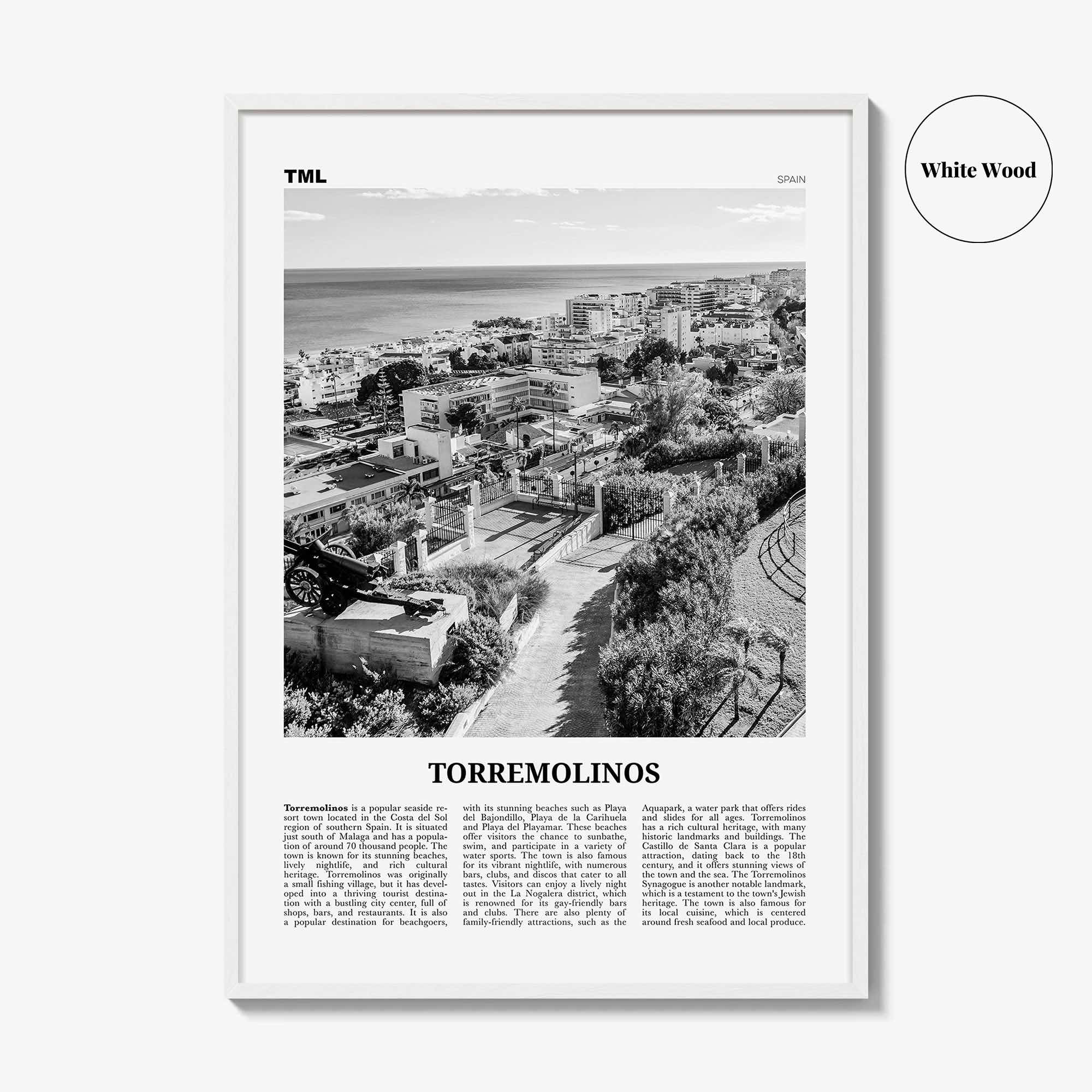 Torremolinos Print Black and White, Torremolinos Wall Art, Torremolinos Poster, Torremolinos Photo, Torremolinos Décor, Torremolinos Map