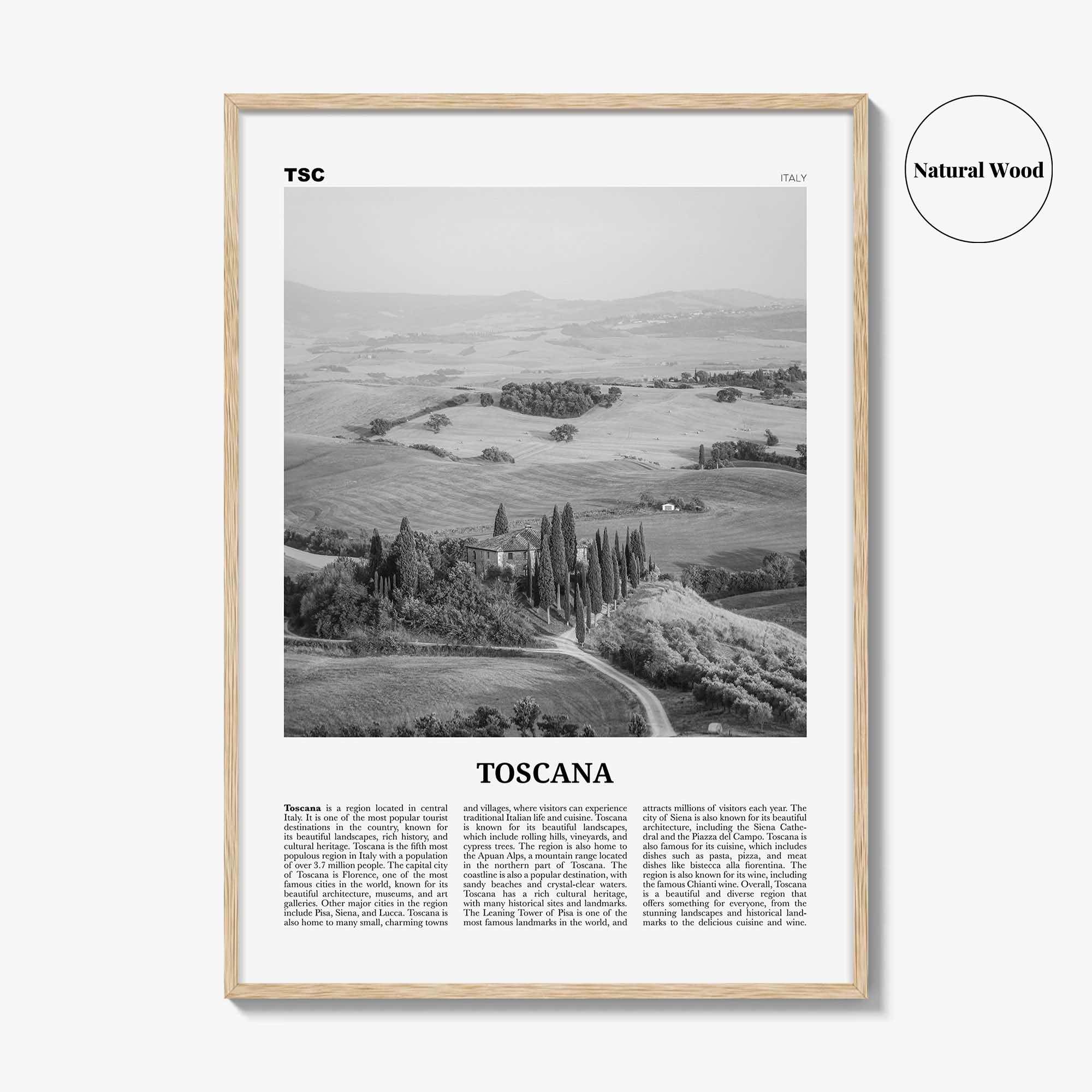 Toscana Print Black and White, Toscana Wall Art, Toscana Poster, Toscana Photo, Toscana Wall Décor, Toscana Map