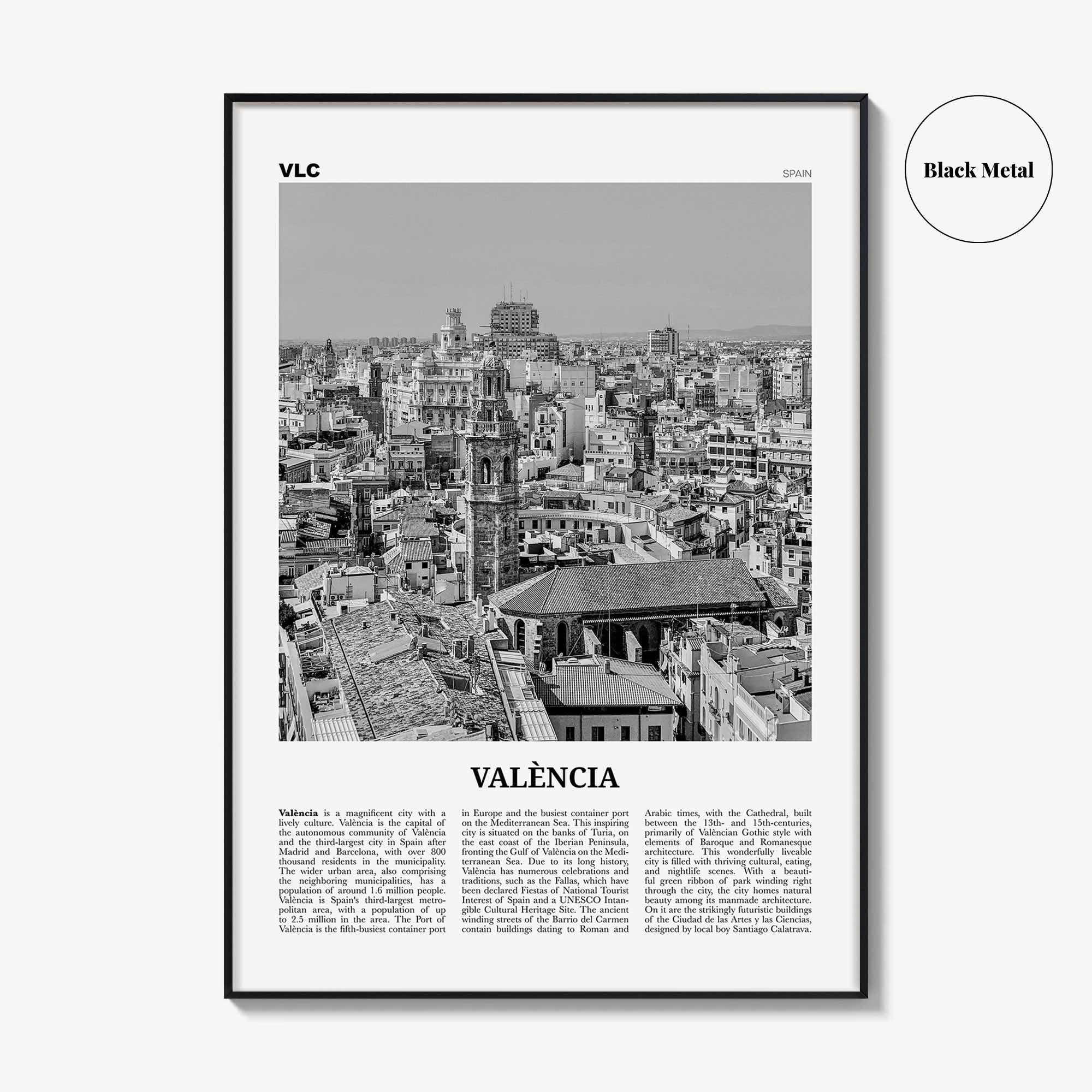 Valencia Print Black and White No 2, Valencia Wall Art, Valencia Poster, Valencia Photo, Valencia Wall Decor, Spain, València, España