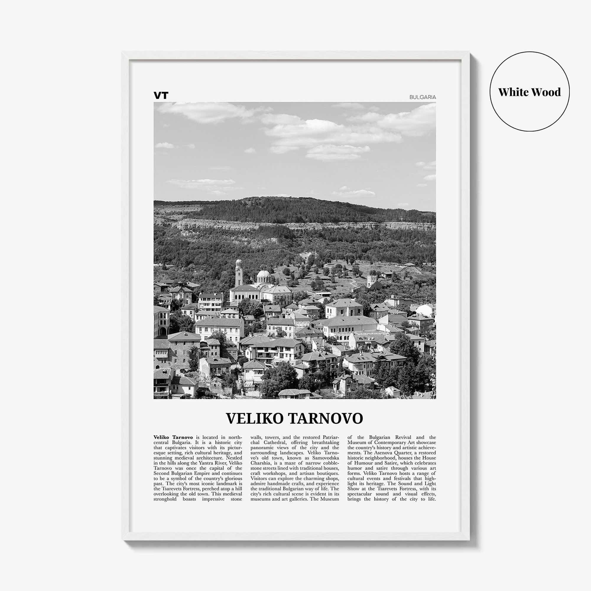 Veliko Tarnovo Print Black and White, Veliko Tarnovo Wall Art, Veliko Tarnovo Poster, Veliko Tarnovo Photo, Veliko Tarnovo Décor, Bulgaria