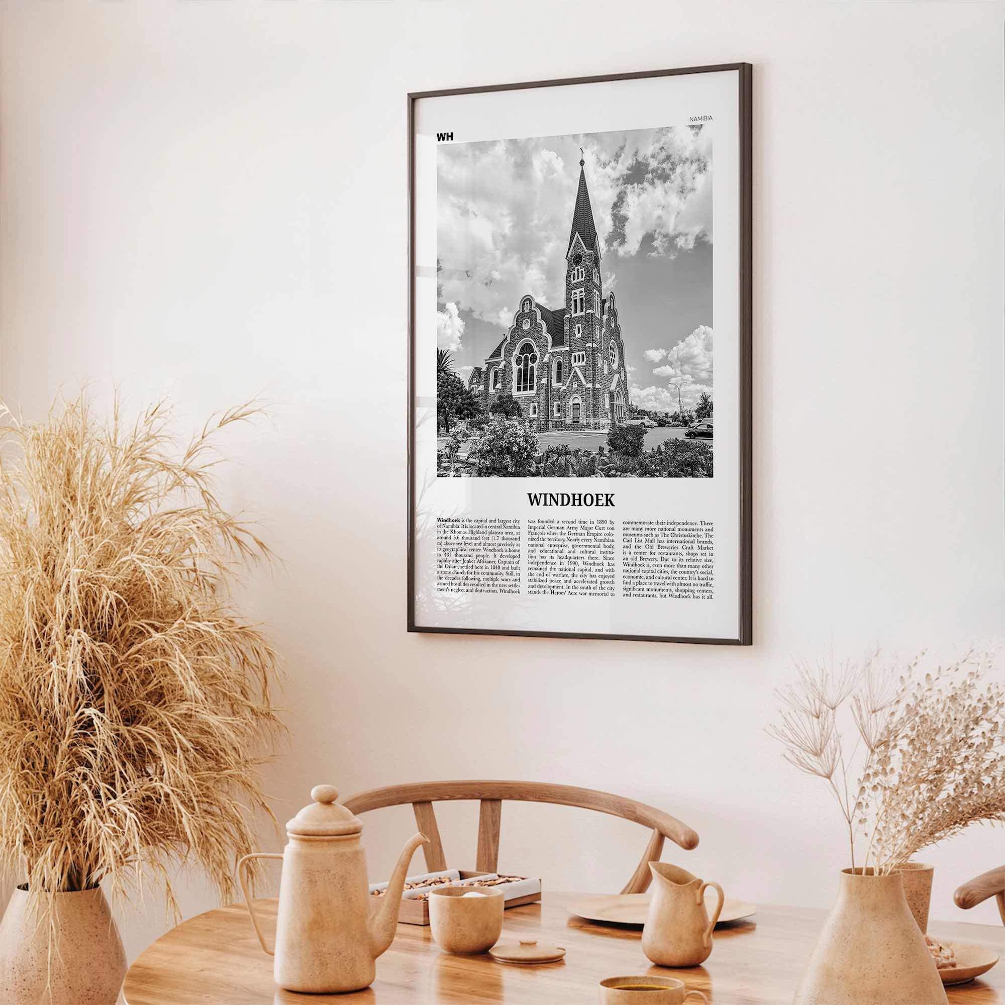Windhoek Print Black and White, Windhoek Wall Art, Windhoek Poster, Windhoek Photo, Windhoek Wall Décor, Namibia, Windhuk, Africa
