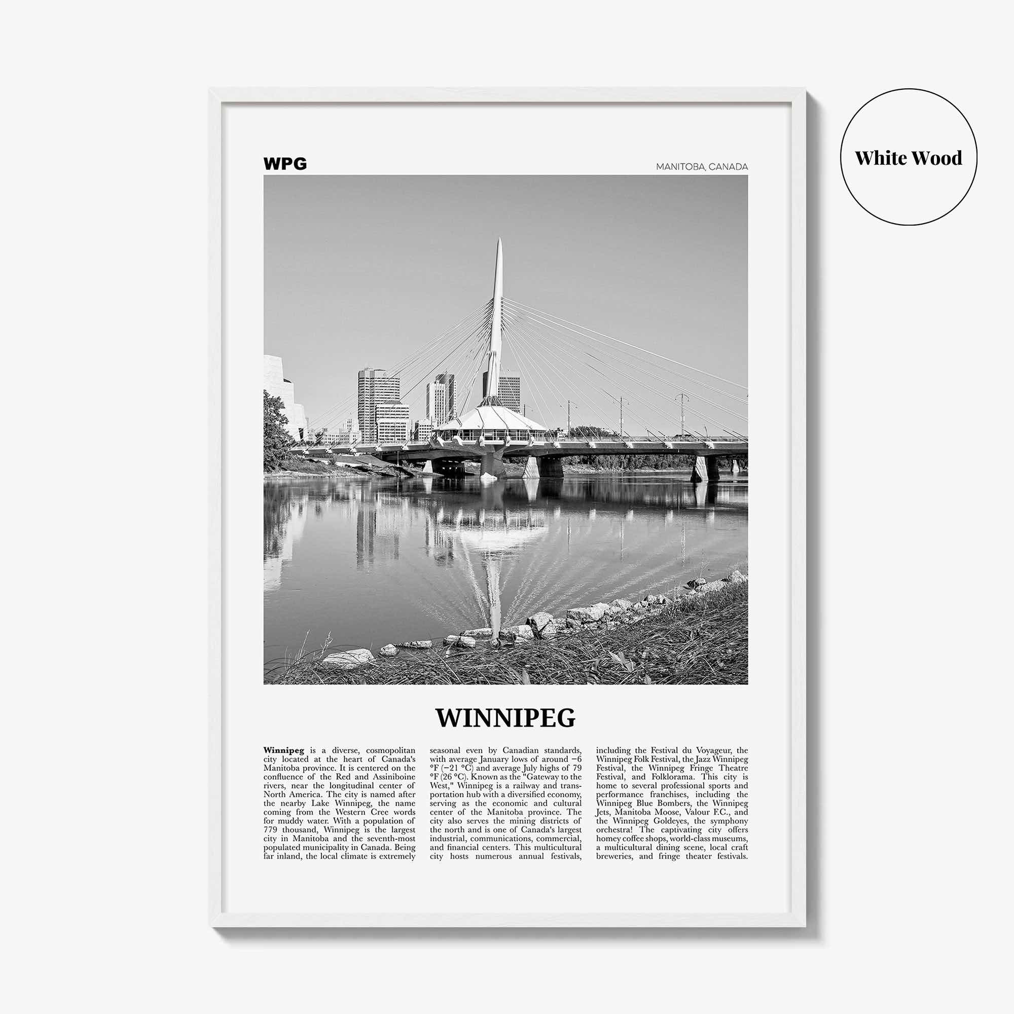 Winnipeg Print Black and White No 1, Winnipeg Wall Art, Winnipeg Poster, Winnipeg Photo, Winnipeg Wall Decor, Manitoba, Canada, America