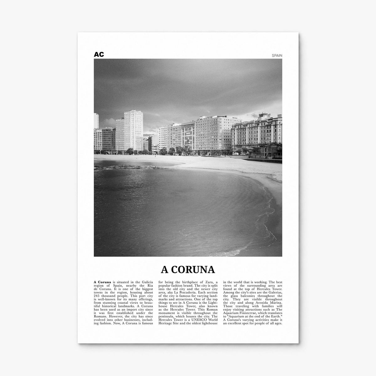 A Coruña Newspaper Poster, print only (unframed)