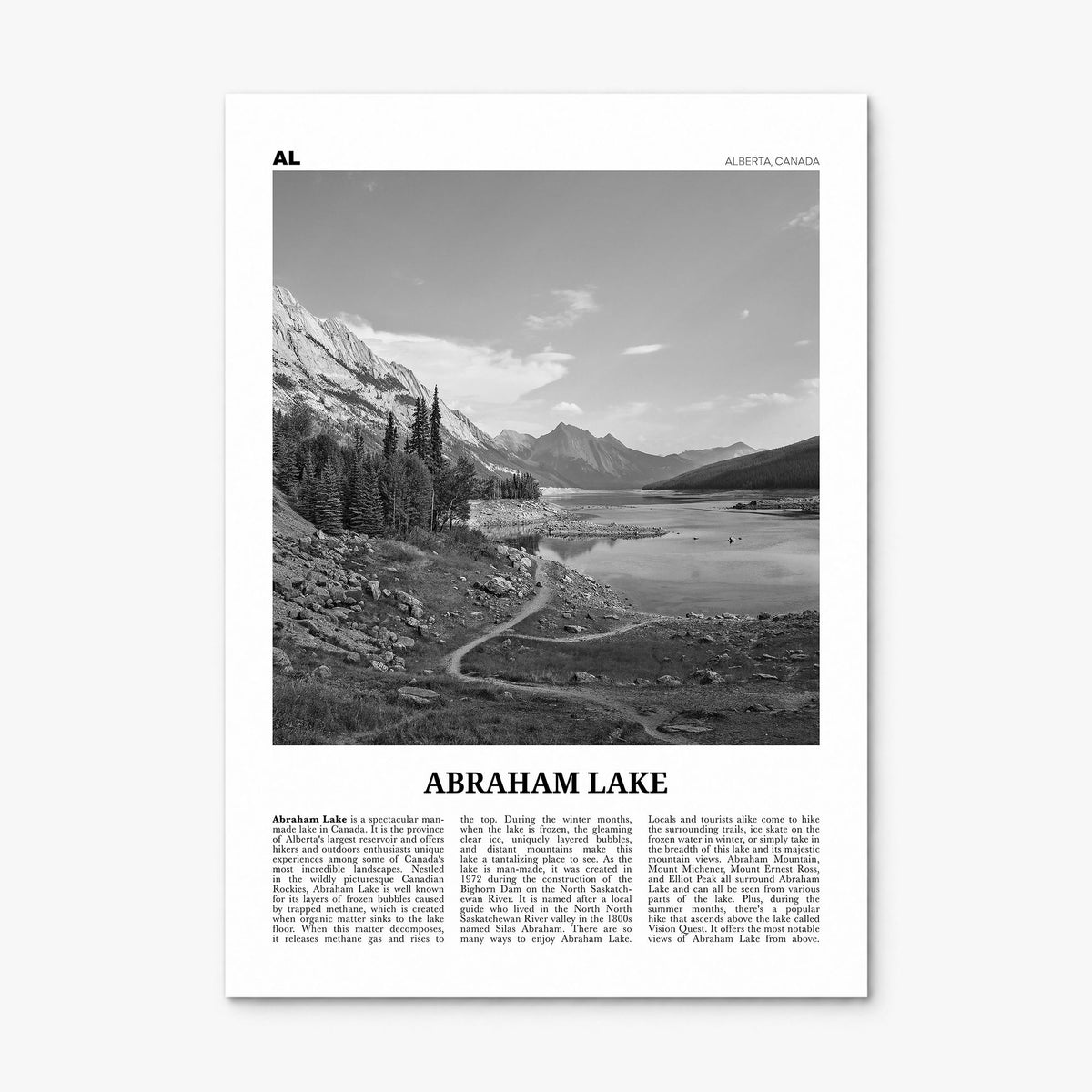 Abraham Lake Newspaper Poster, print only (unframed)