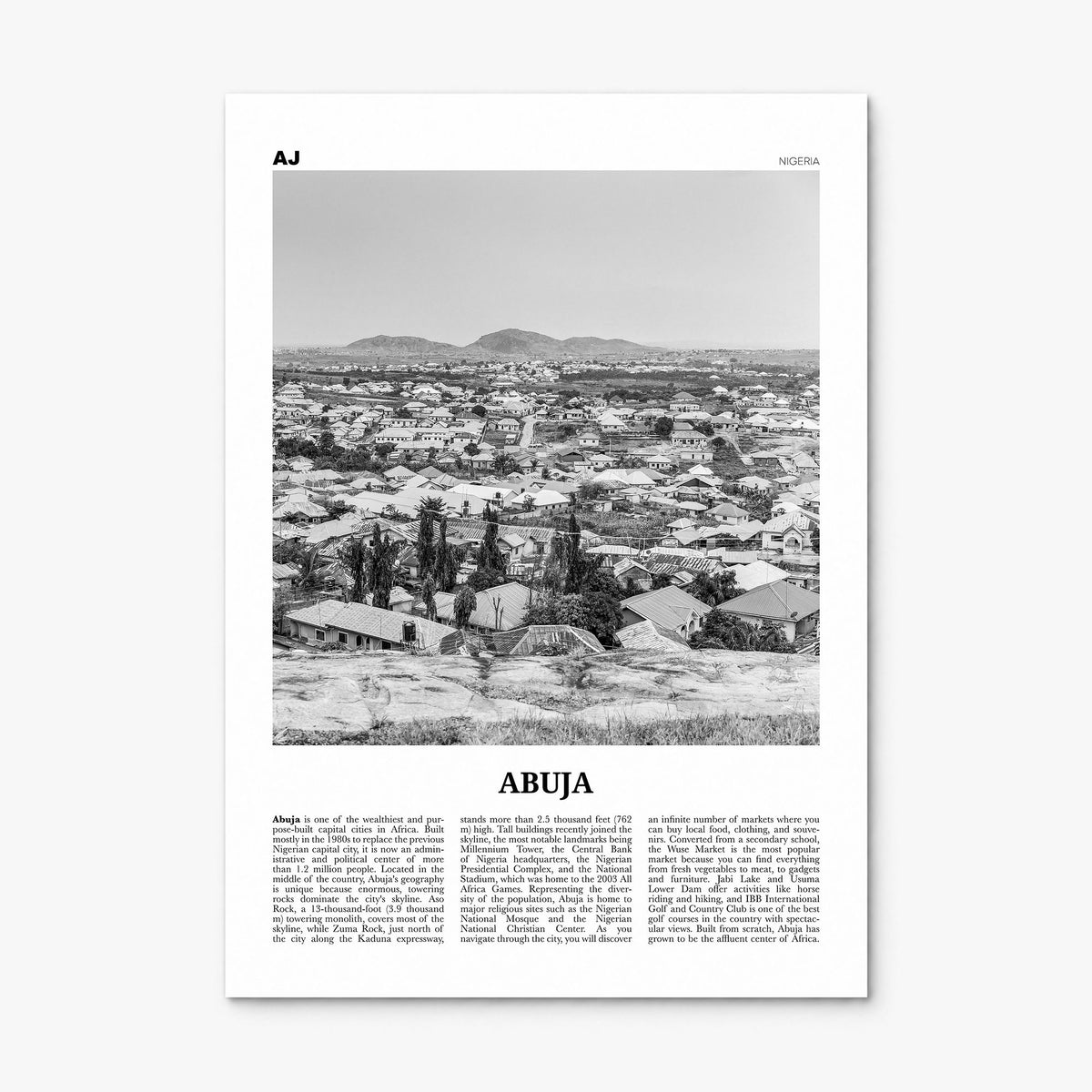 Abuja Newspaper Poster, print only (unframed)