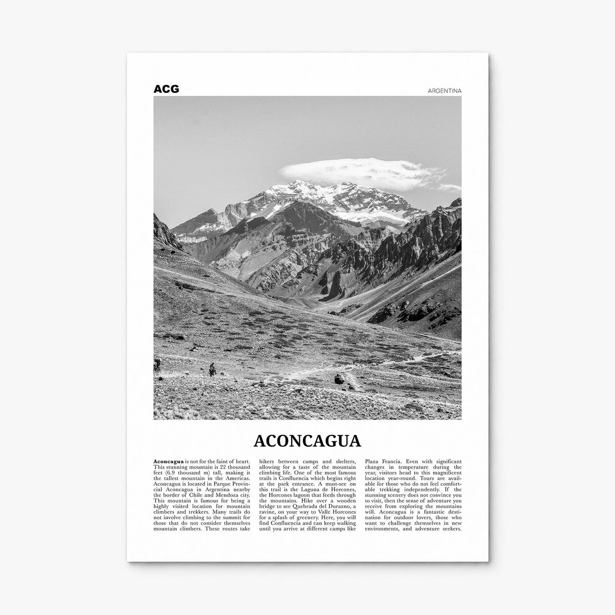 Aconcagua Newspaper Poster, print only (unframed)