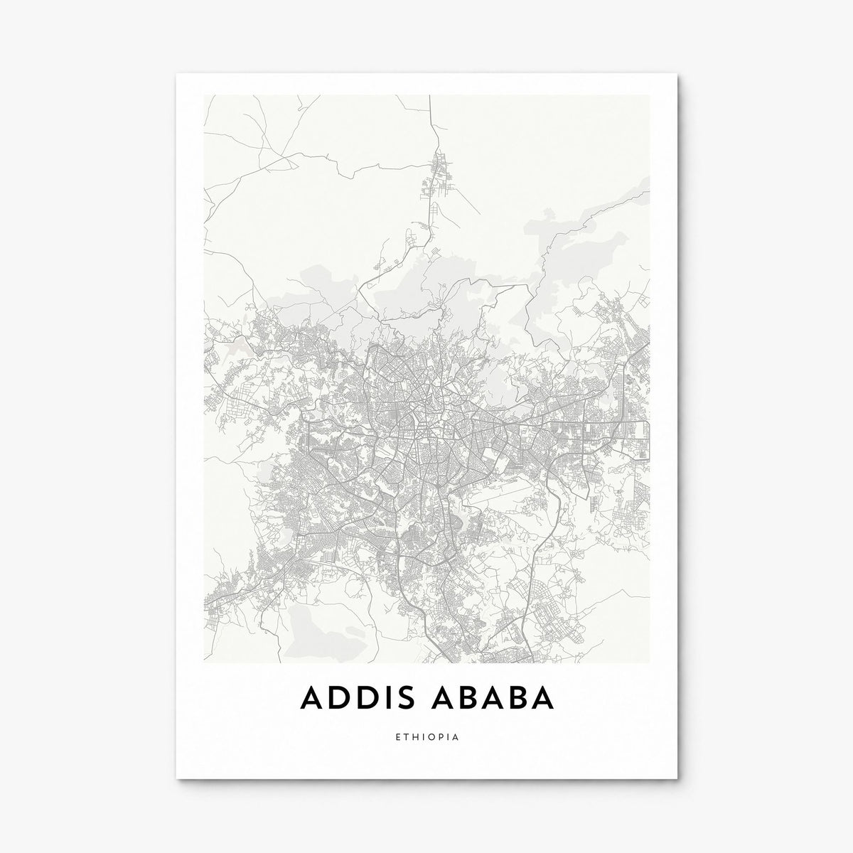 Addis Ababa Map Poster, print only (unframed)