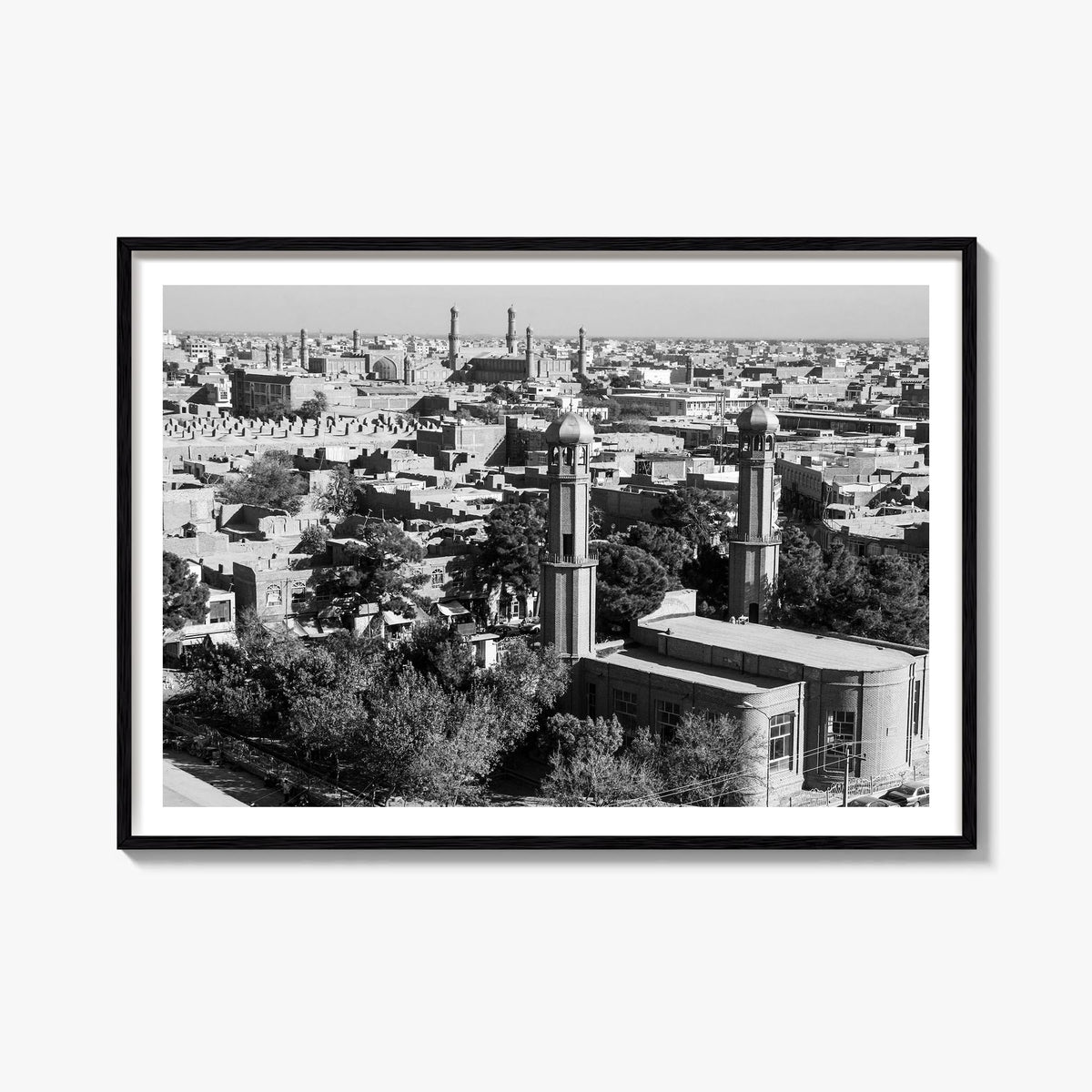 Afghanistan black & white photo poster of Asia – horizontal wall art, unframed print shown in interior mockup
