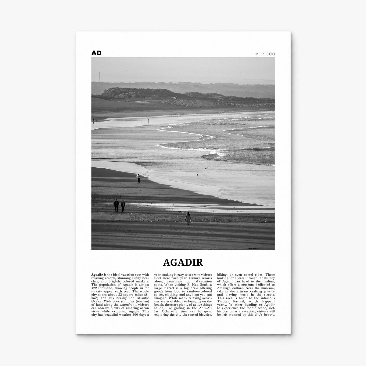 Agadir Newspaper Poster, print only (unframed)