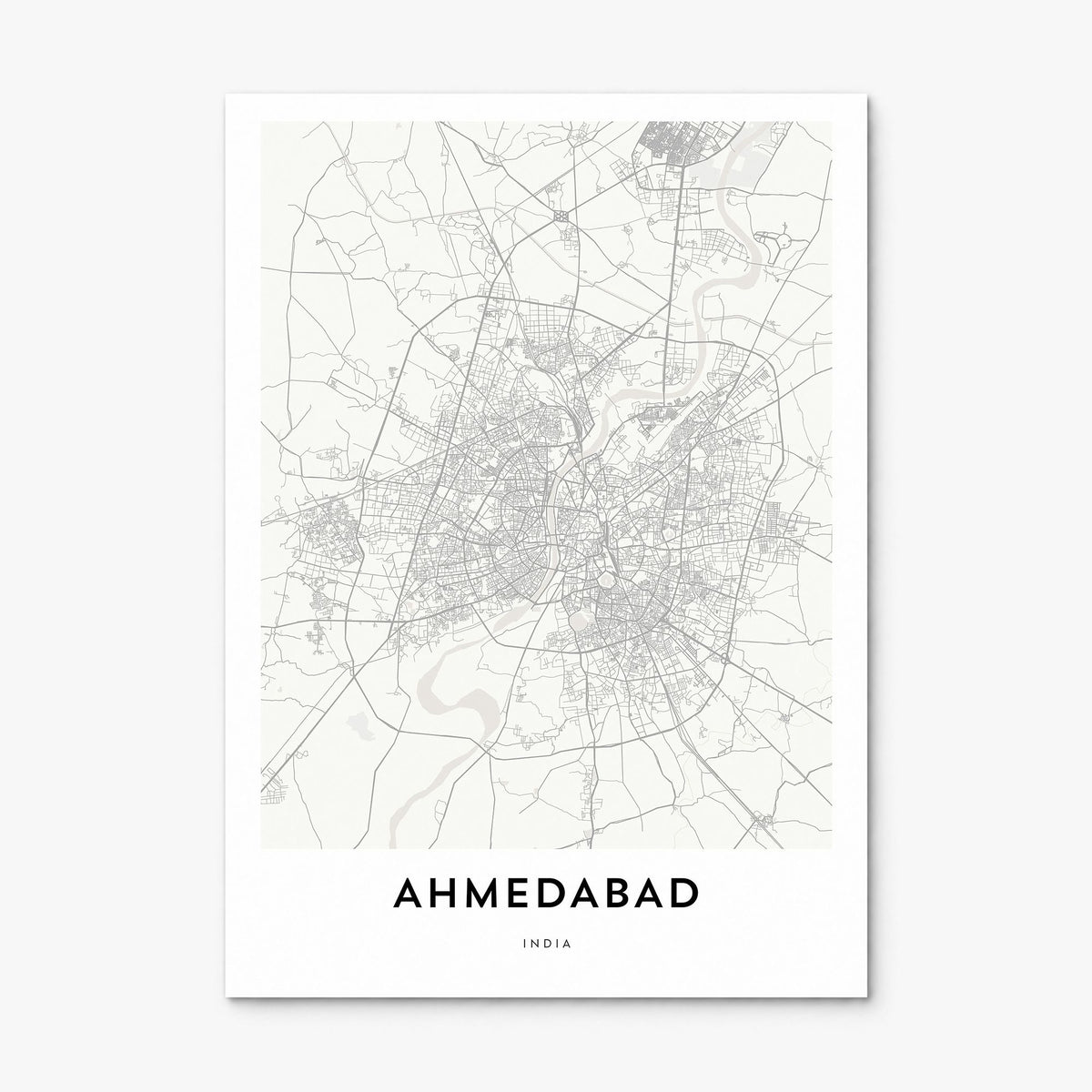 Ahmedabad Map Poster, print only (unframed)