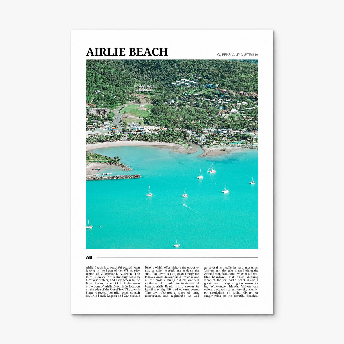 Airlie Beach Travel Poster, print only (unframed)