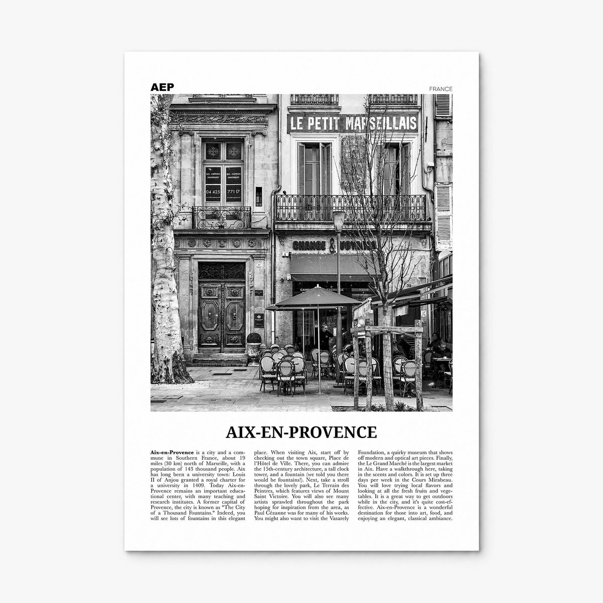 Aix-en-Provence Newspaper No 1 Poster, print only (unframed)
