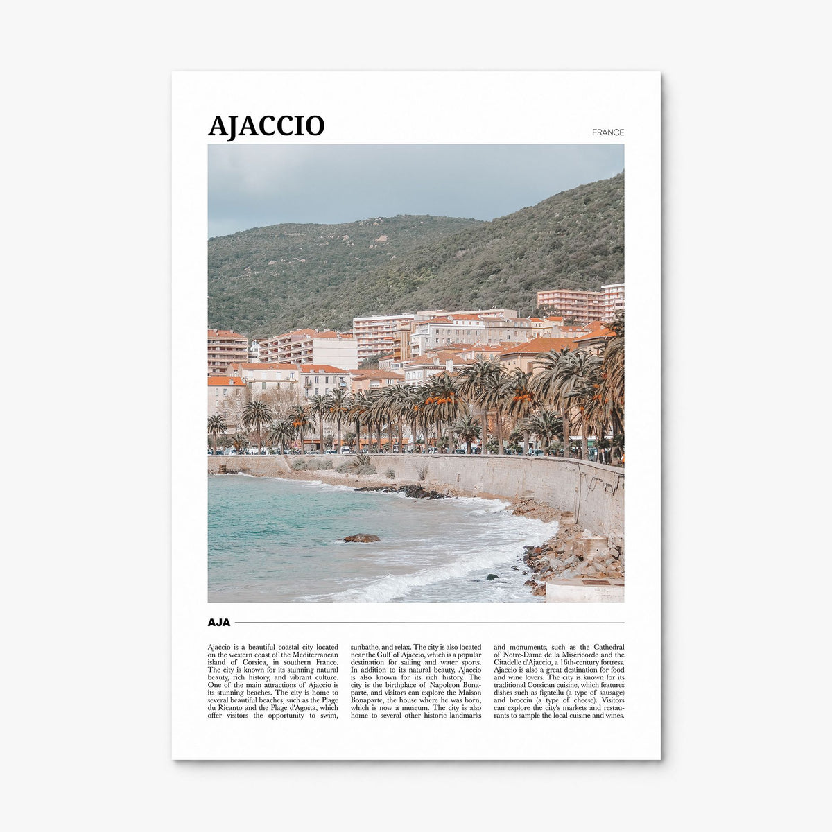 Ajaccio Travel Poster, print only (unframed)