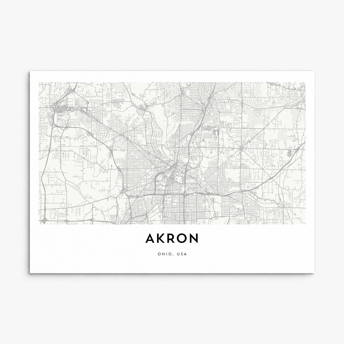 Akron Map Poster, print only (unframed)