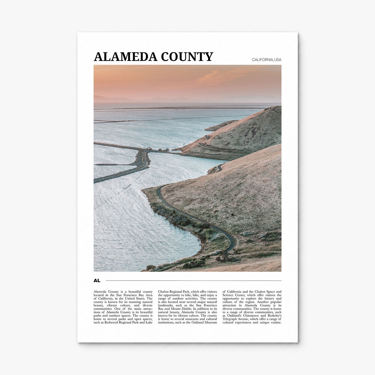 Alameda County Travel Poster, print only (unframed)