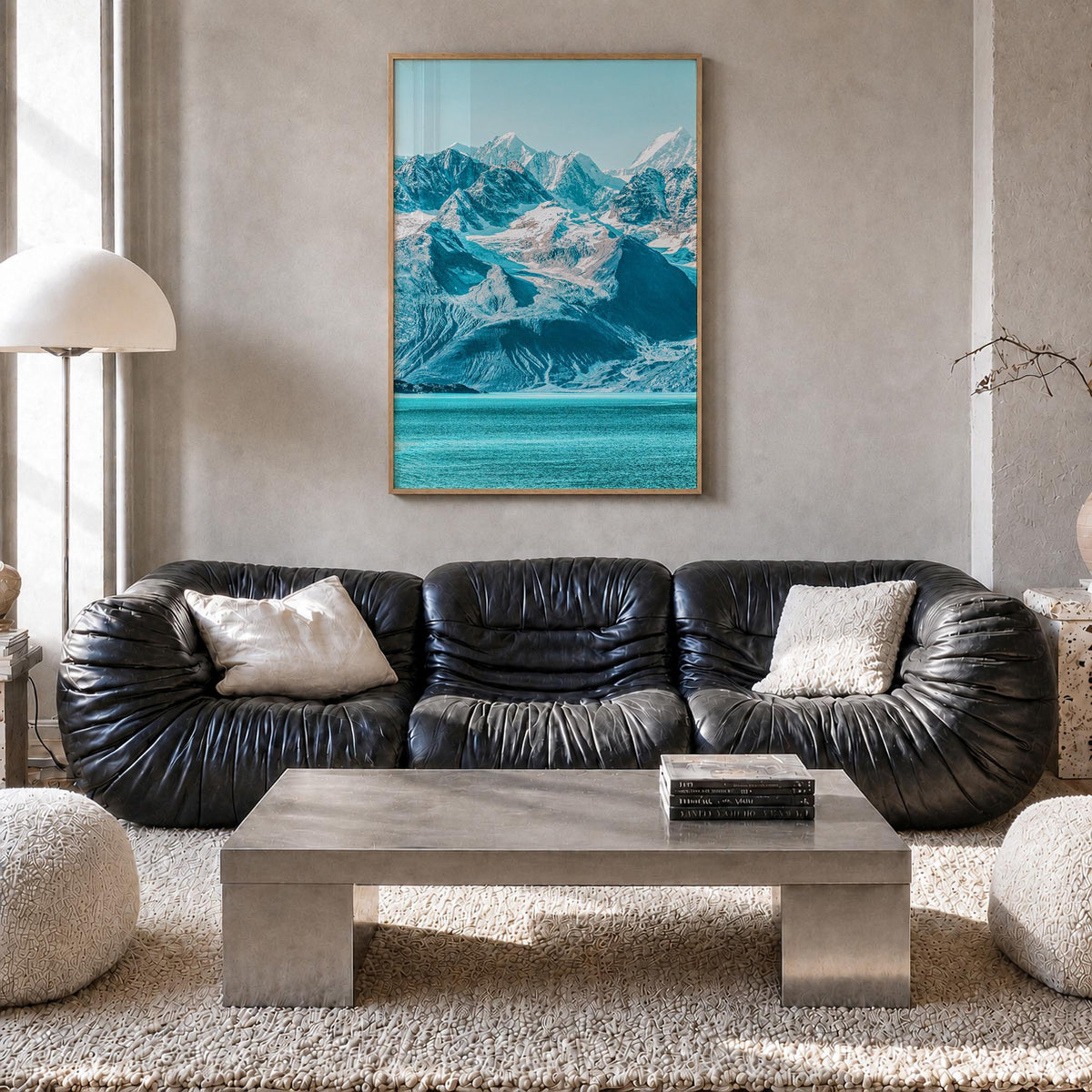 Alaska no. 2 colorful photo poster of United States – vertical wall art in natural wood frame, hanging on wall