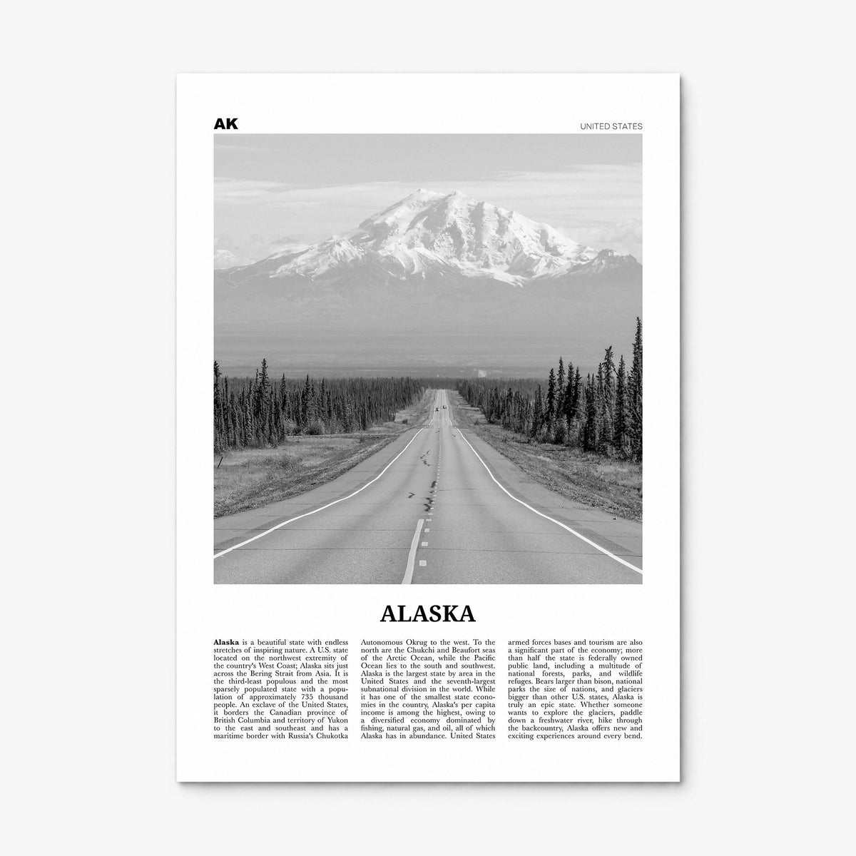 Alaska Newspaper No 1 Poster, print only (unframed)