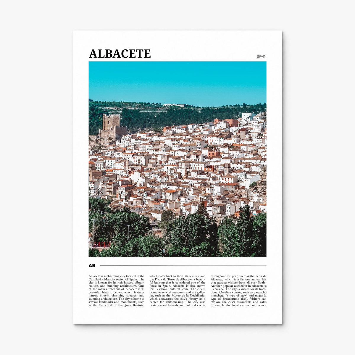 Albacete Travel Poster, print only (unframed)