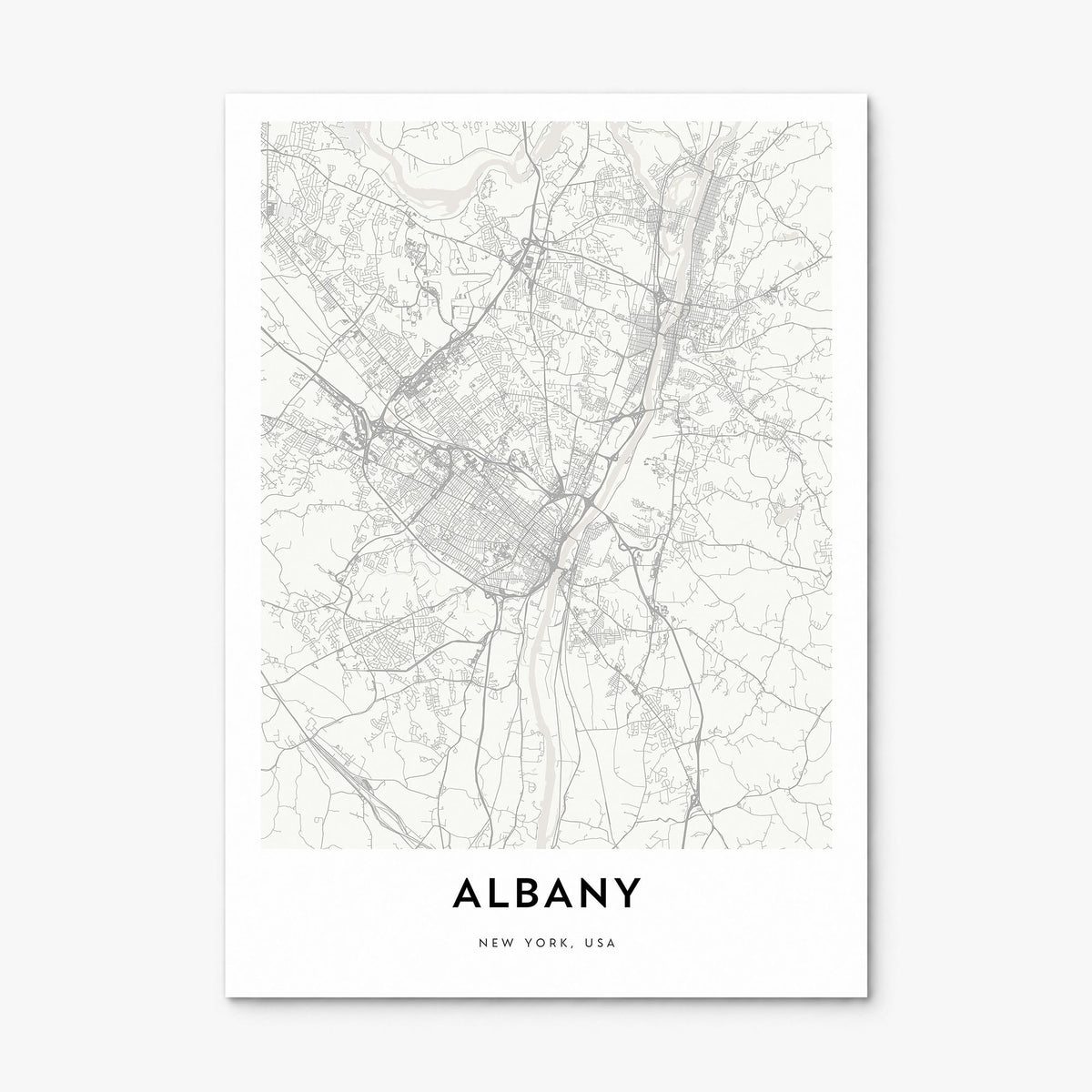 Albany, New York Map Poster, print only (unframed)