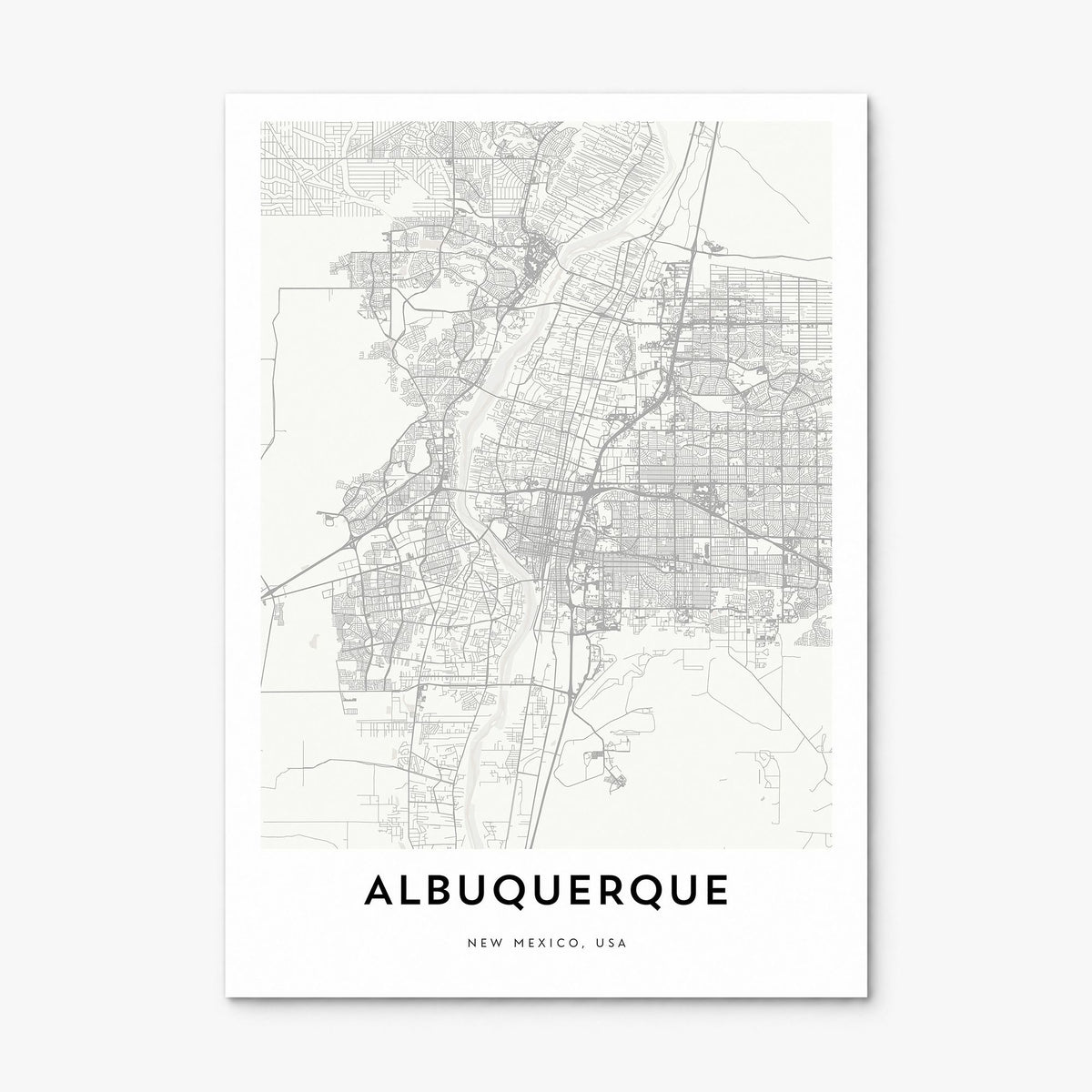 Albuquerque Map Poster, print only (unframed)