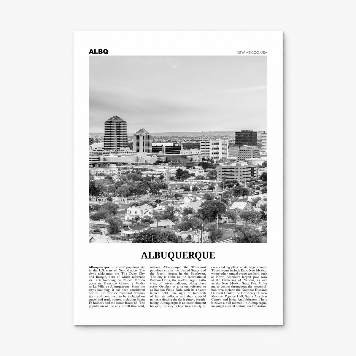Albuquerque Newspaper Poster, print only (unframed)