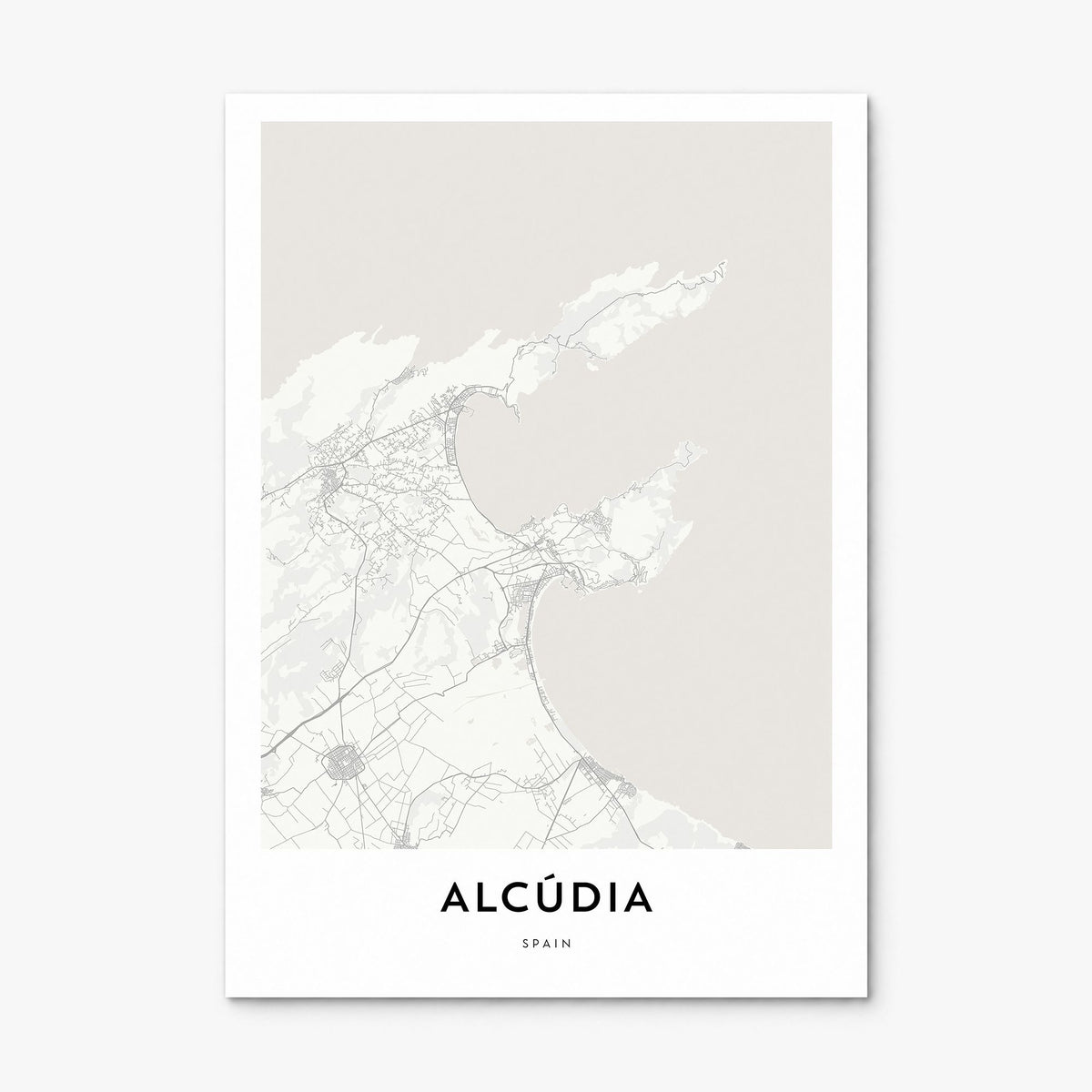 Alcudia Map Poster, print only (unframed)