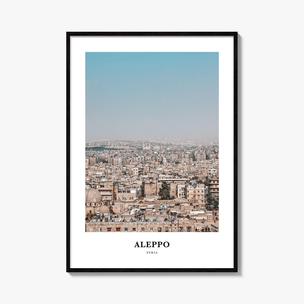 Aleppo colorful classic poster of Syria – vertical wall art, unframed print shown in interior mockup