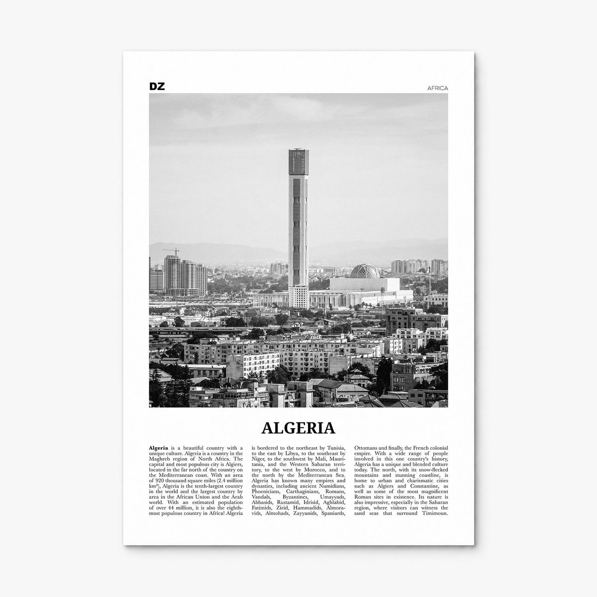 Algeria Newspaper Poster, print only (unframed)