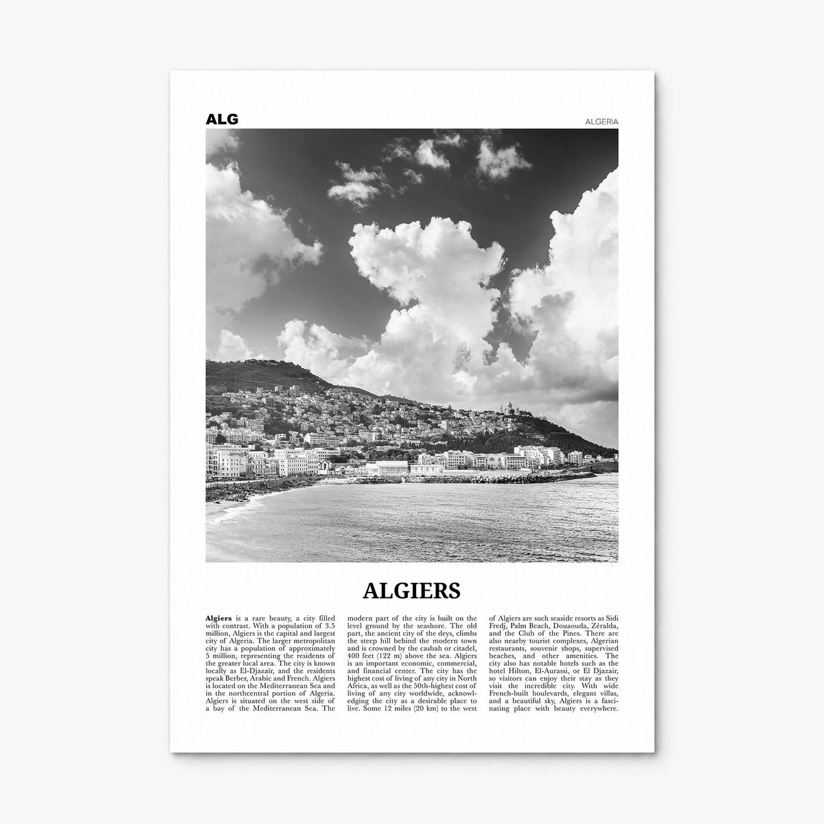 Algiers Newspaper Poster, print only (unframed)
