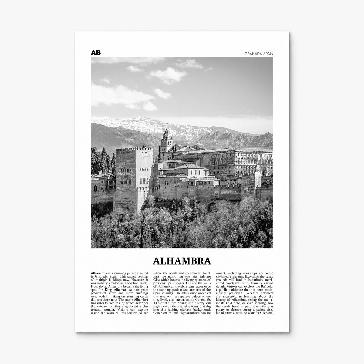 Alhambra Newspaper Poster, print only (unframed)
