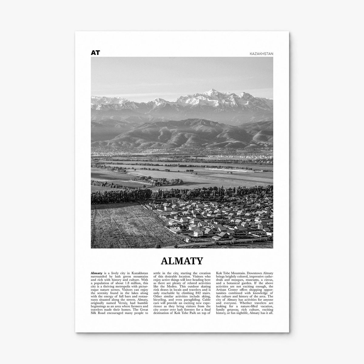 Almaty Newspaper Poster, print only (unframed)