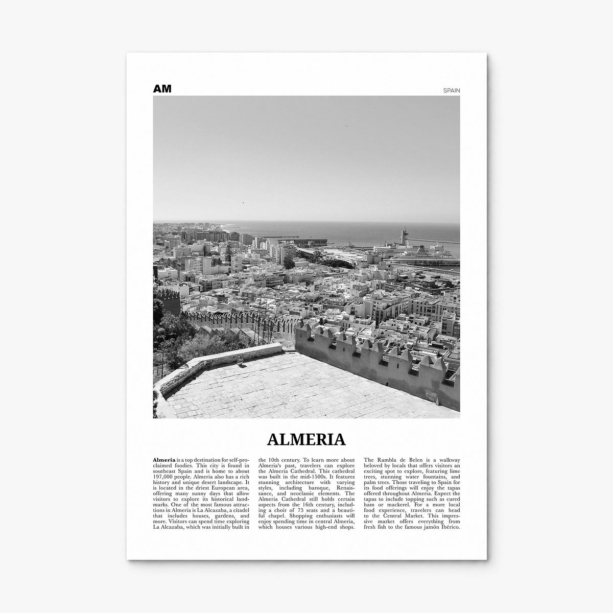 Almería Newspaper Poster, print only (unframed)