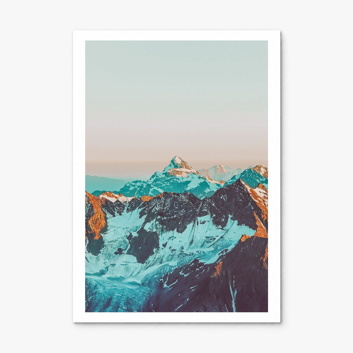 Alpine Landscape Photo Poster, print only (unframed), white border