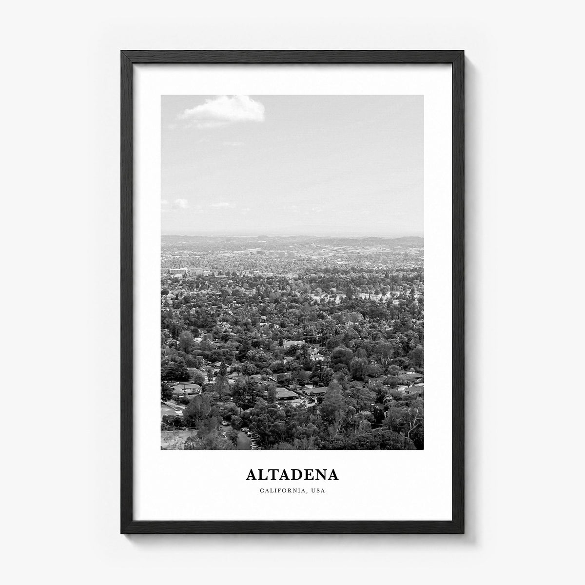 Altadena Classic Poster in a black wood frame