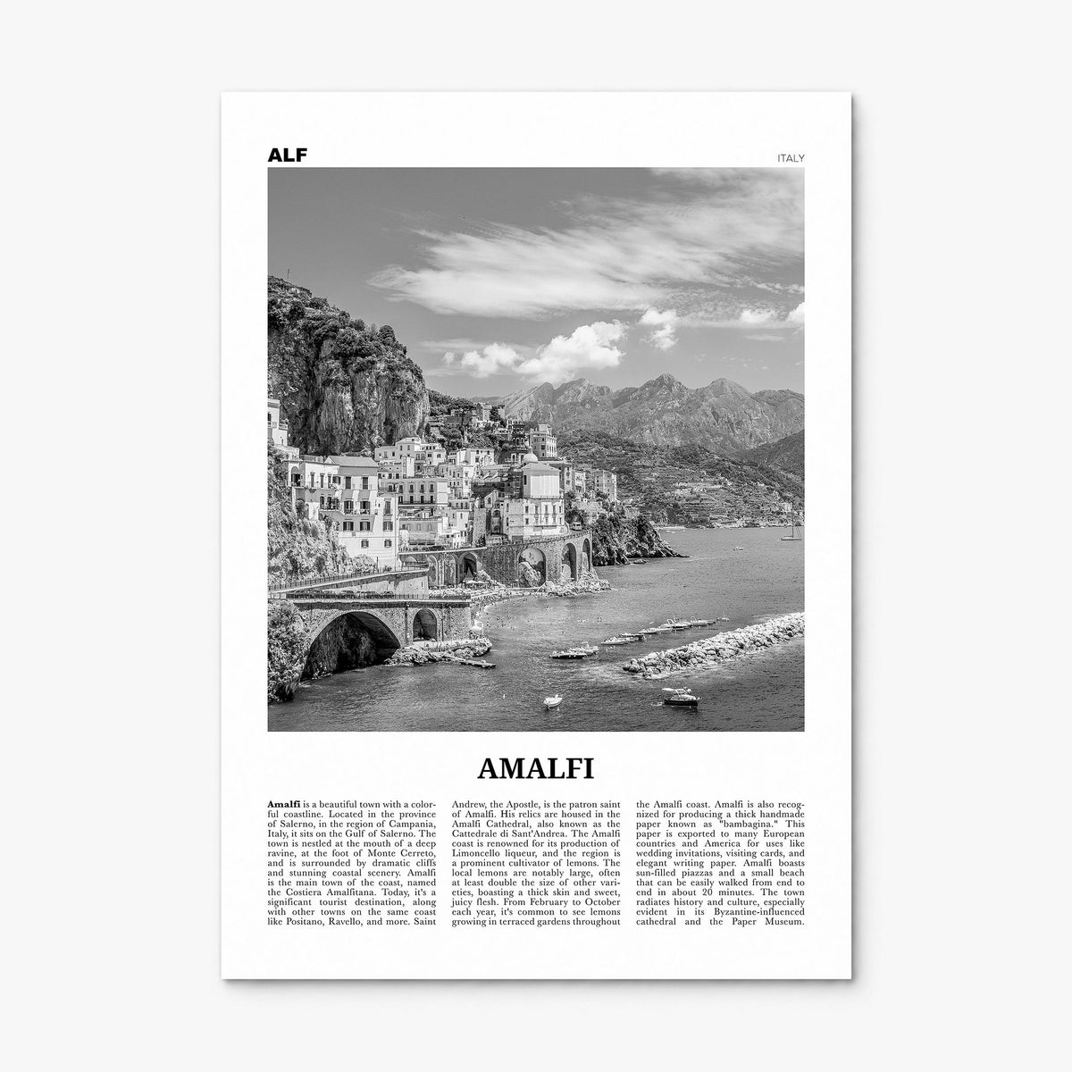 Amalfi Newspaper No 1 Poster, print only (unframed)