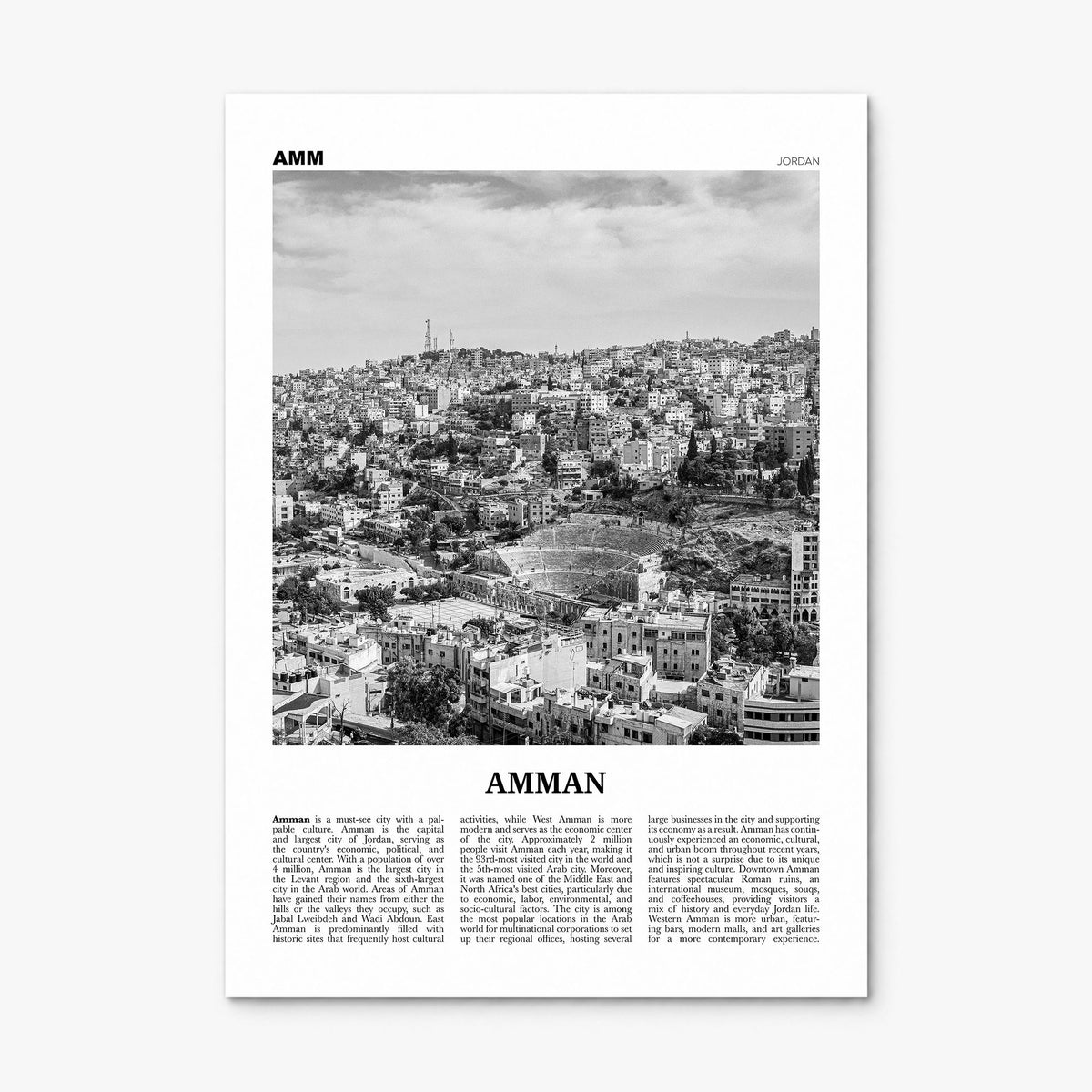 Amman Newspaper Poster, print only (unframed)