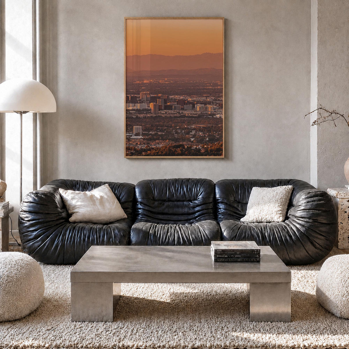 Anaheim colorful photo poster of California, USA – vertical wall art in natural wood frame, hanging on wall