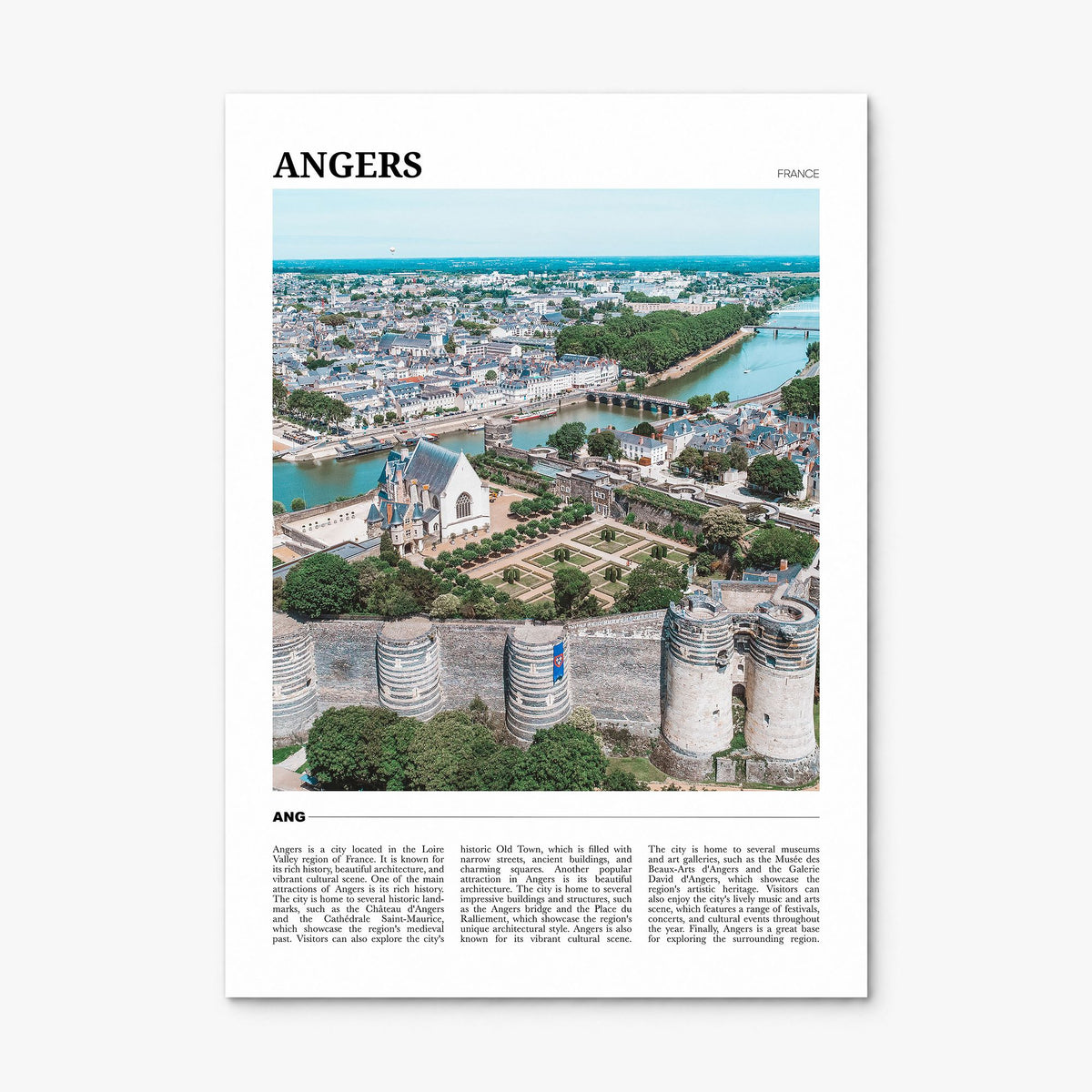 Angers Travel Poster, print only (unframed)